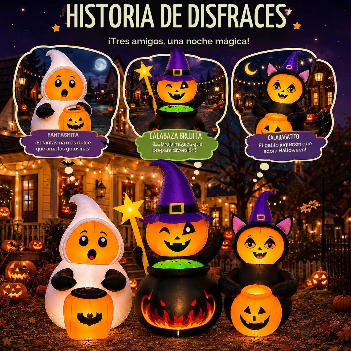 Inflables de Halloween de 7 pies para decoración de patio | Diseño...