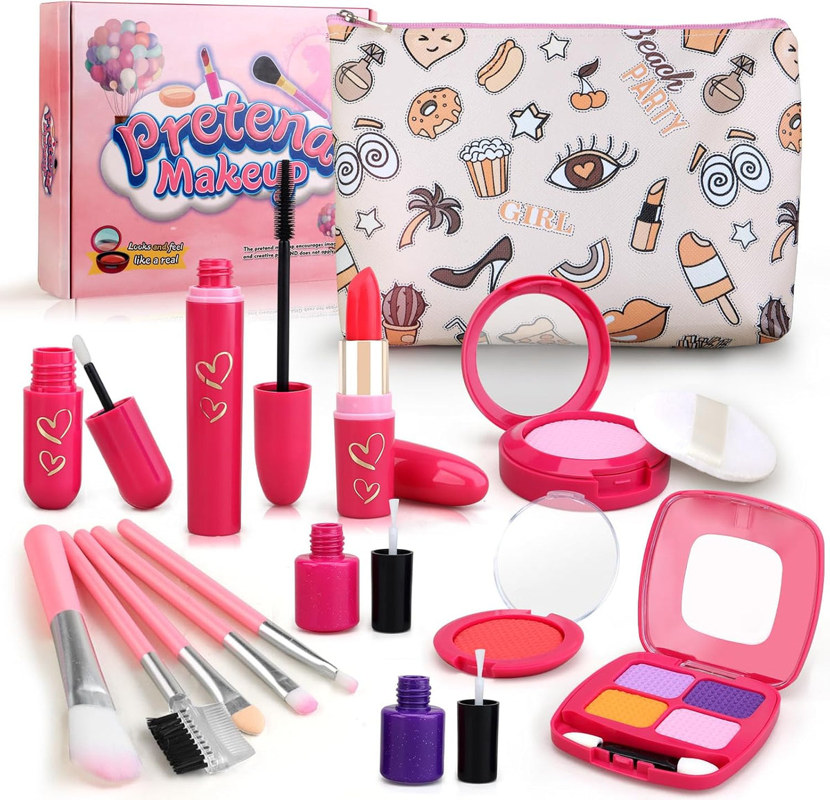 Woumserta - Kits de maquillaje para niñas pequeñas, maquillaje beig...