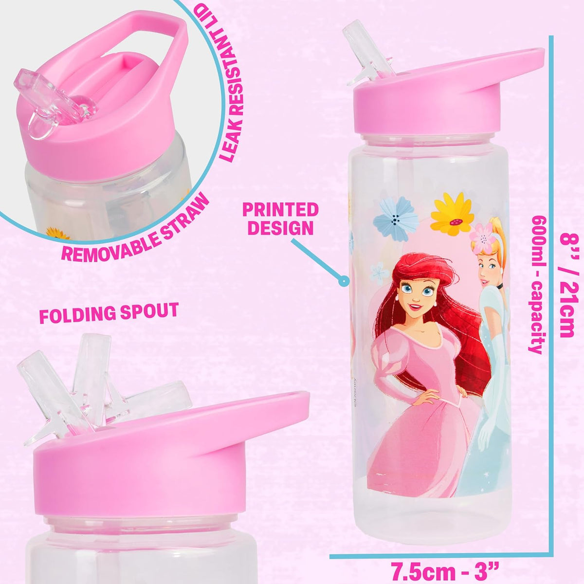 Get Trend Juego de lonchera de 3 piezas para niñas de Disney Prince...