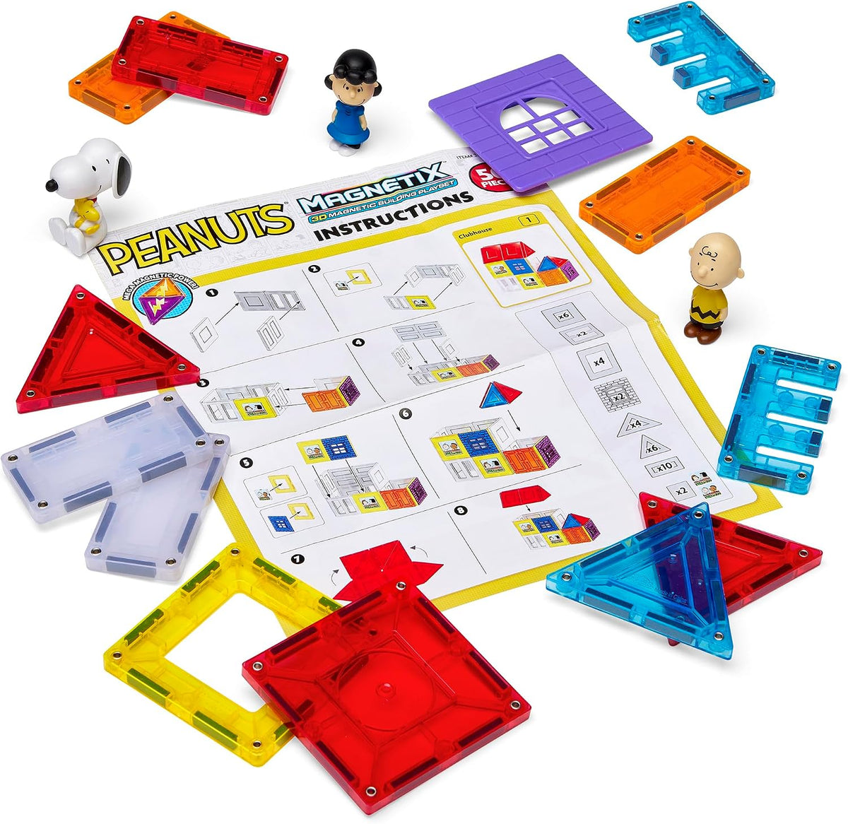 Magnetix 3D Peanuts Charlie Brown and Friends - Juego de azulejos m...