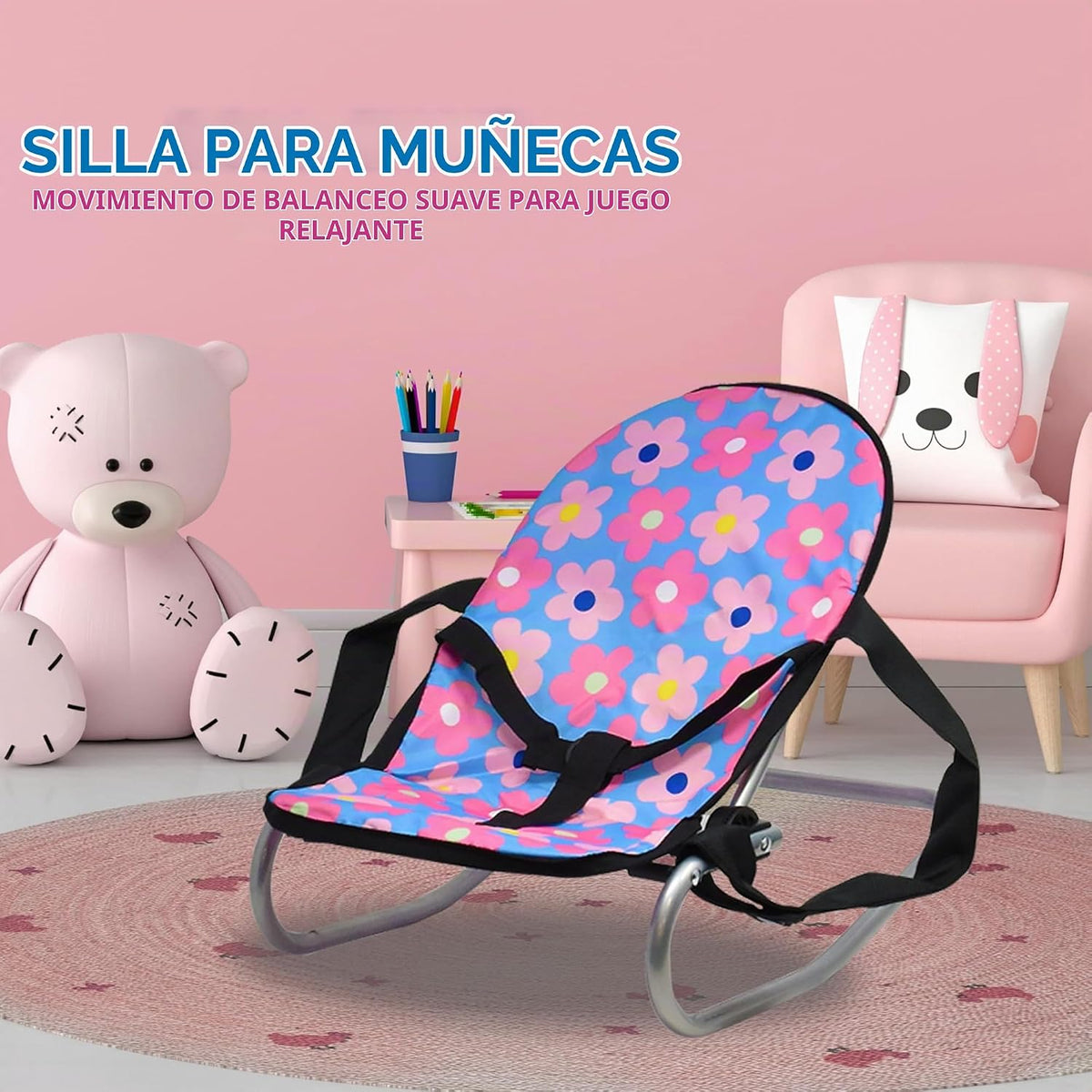 Juego de cama y asiento de bebé, juego de bebé, accesorios para muñ...