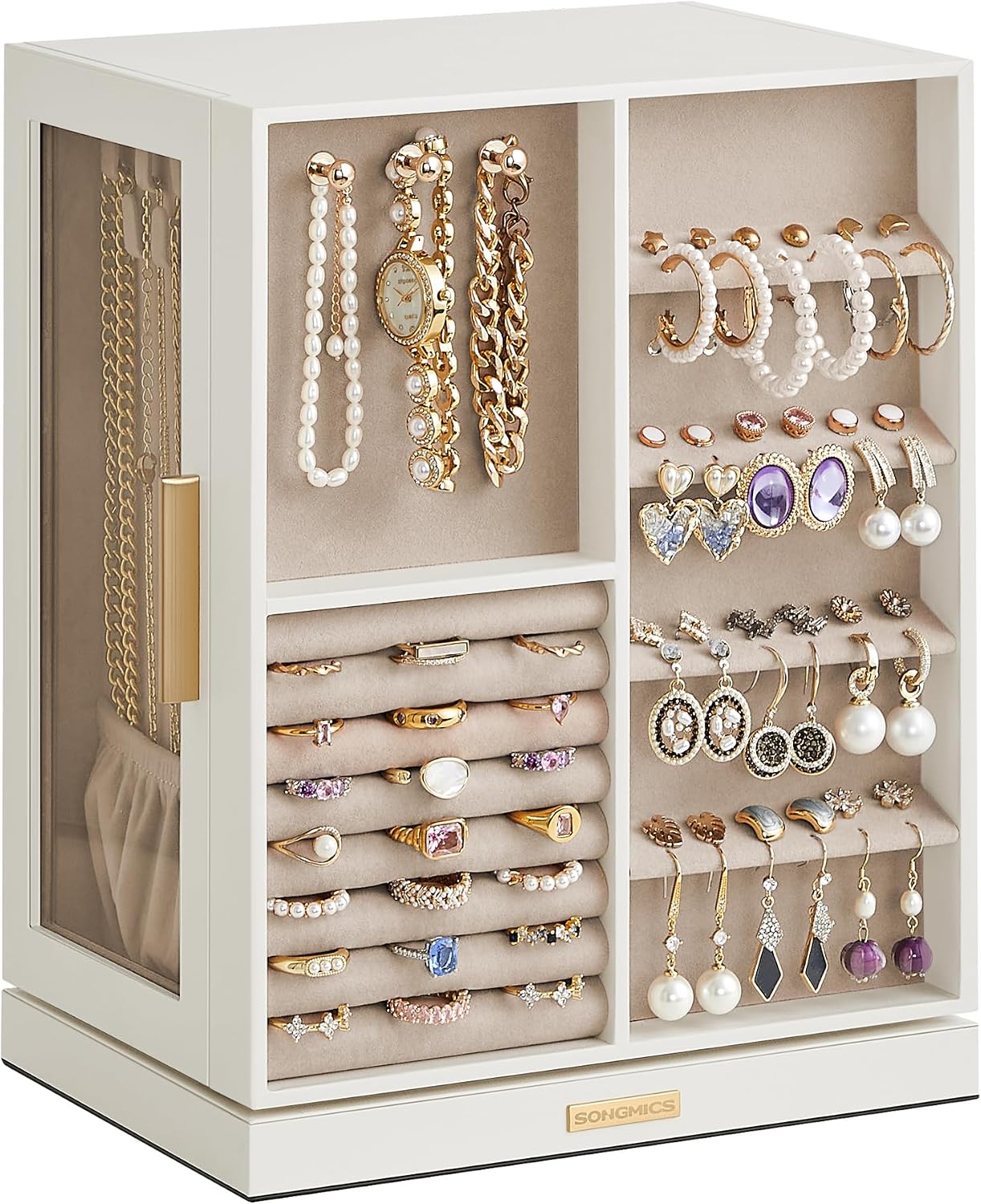 SONGMICS GISELLA Collection UJBC170W01 - Joyero organizador girator...