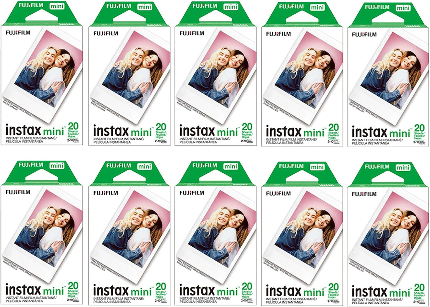 Película instantánea Fujifilm Instax Mini (10 paquetes de 2 unidade...