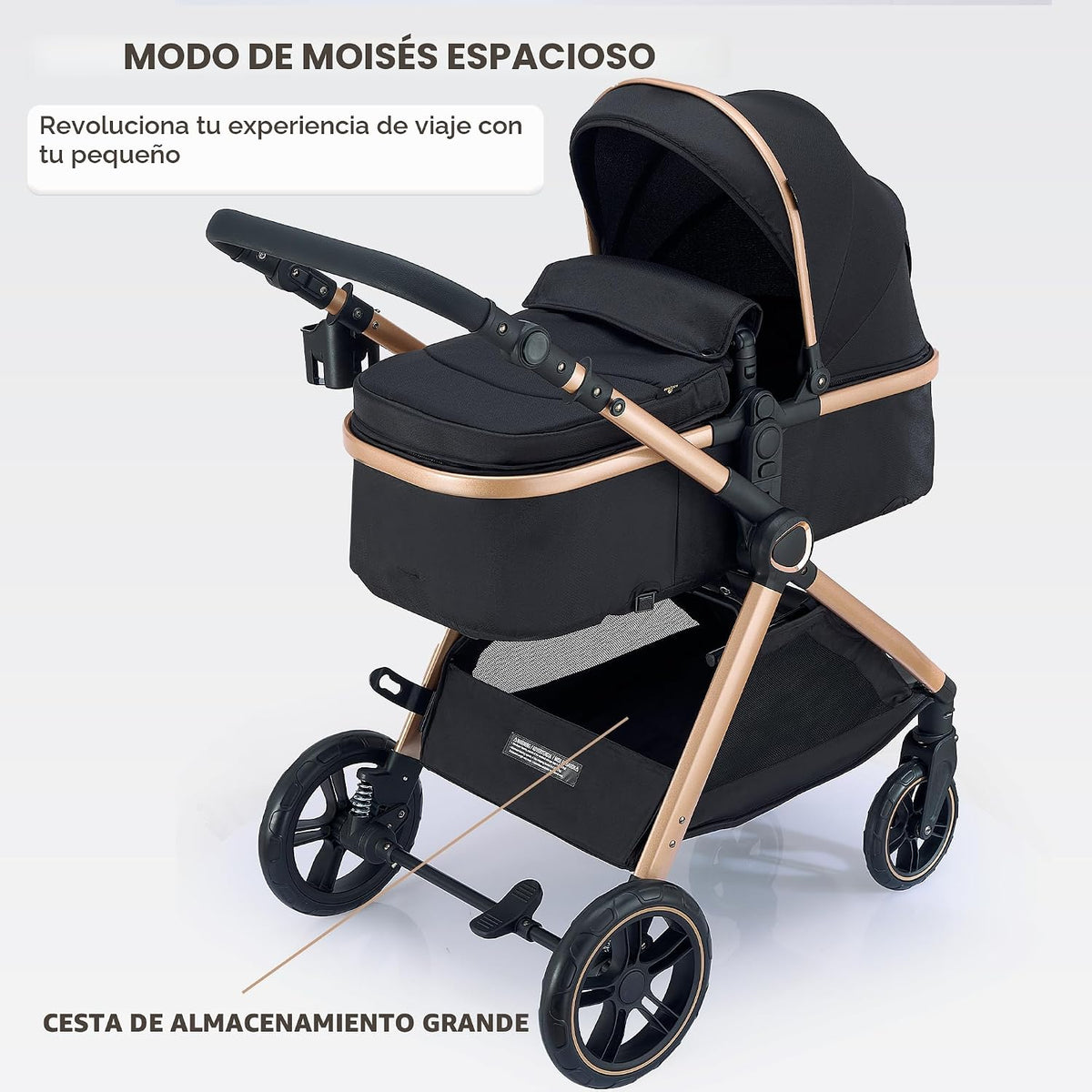Accombe Cochecito de bebé convertible 2 en 1 para recién nacidos a...