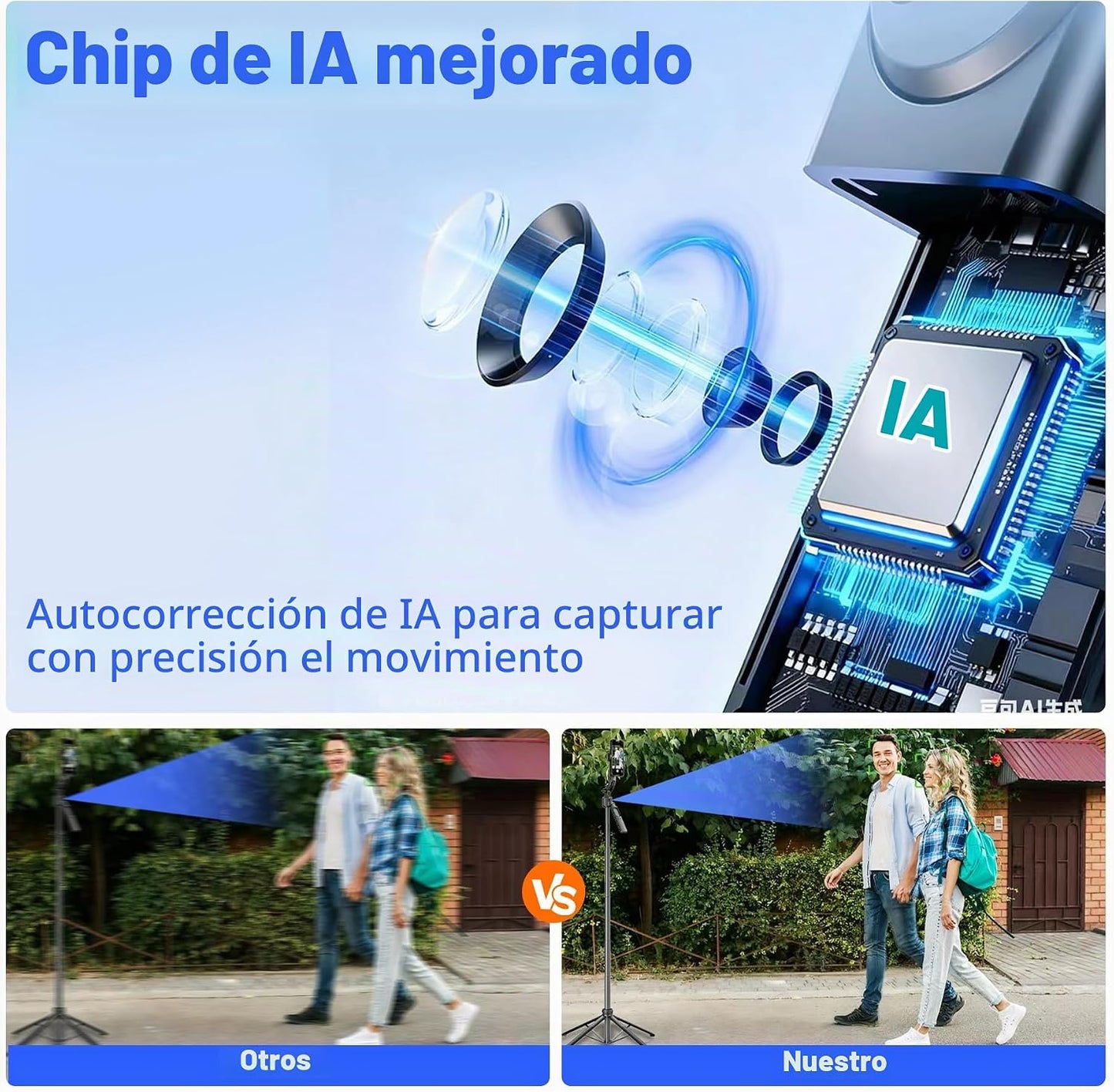 Trípode de seguimiento automático de cara para iPhone con luz de 16...