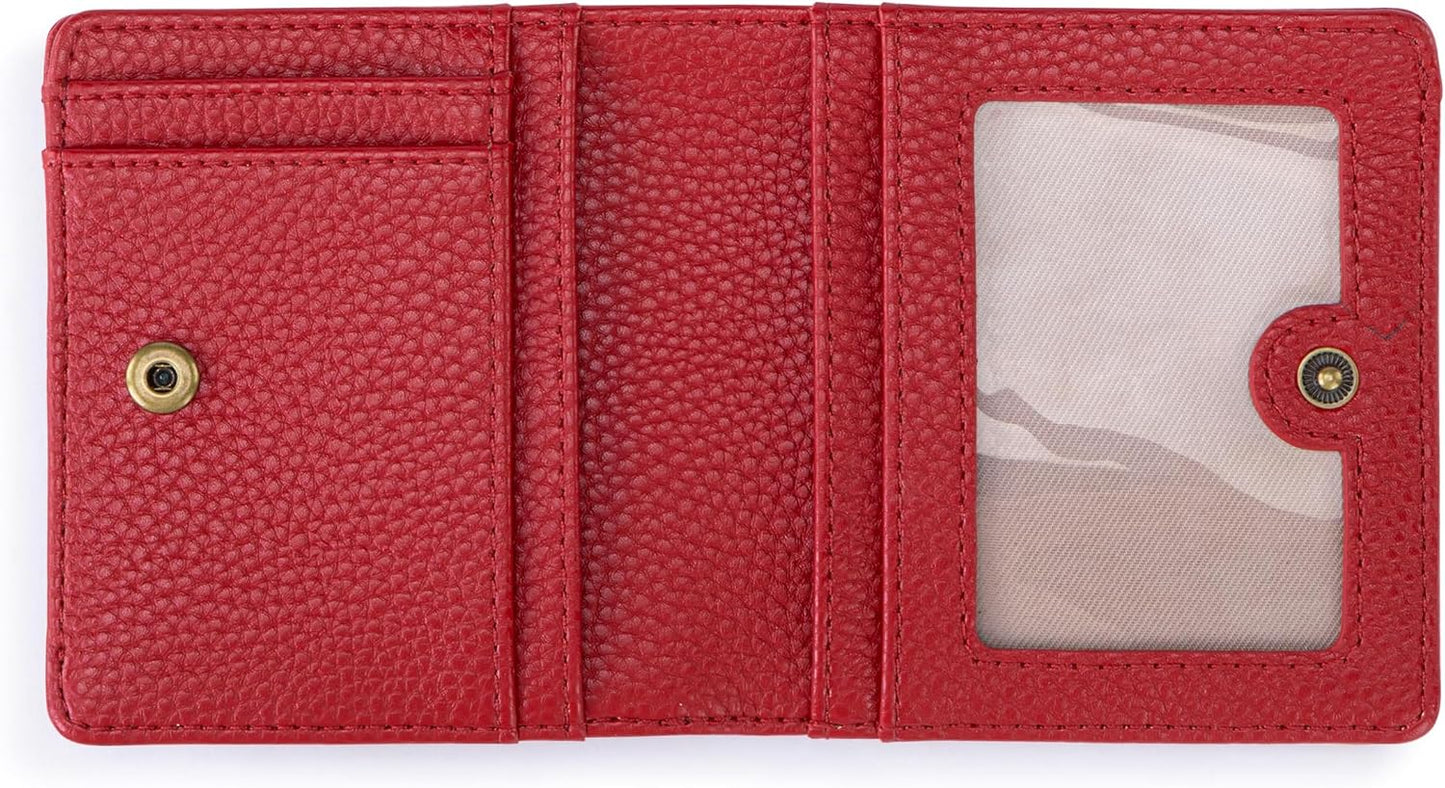 The Sak Mira - Cartera pequeña de piel para mujer, cierre a presión...