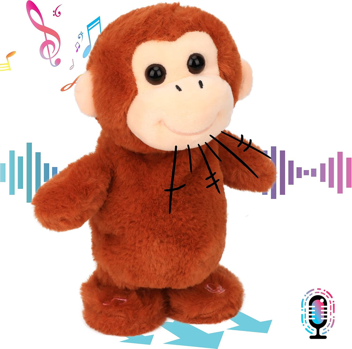 Hopearl Mono que habla y canta, repite lo que dices caminando, jugu...