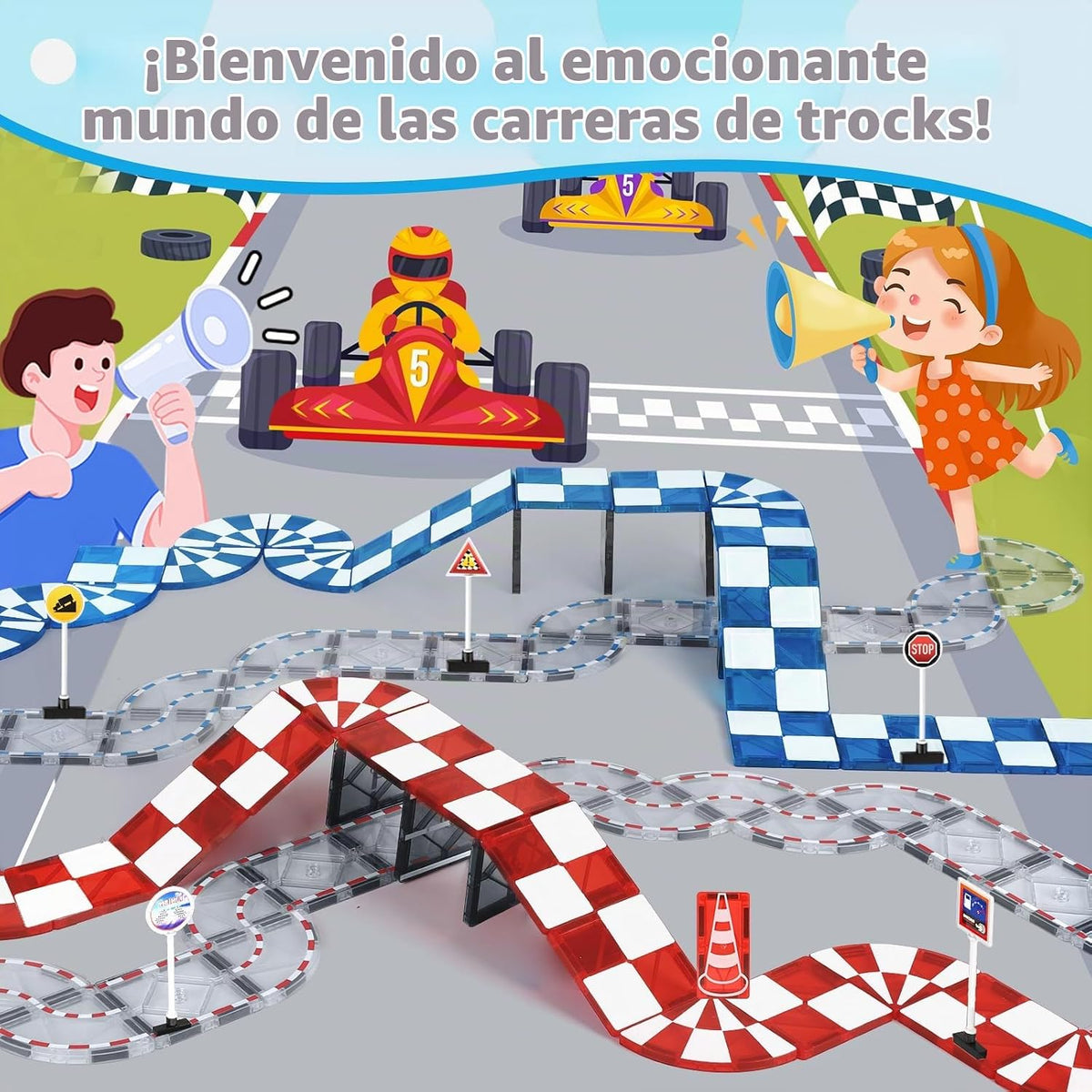 Mruikeny Bloques de construcción magnéticos para niños de 3, 4, 5,...