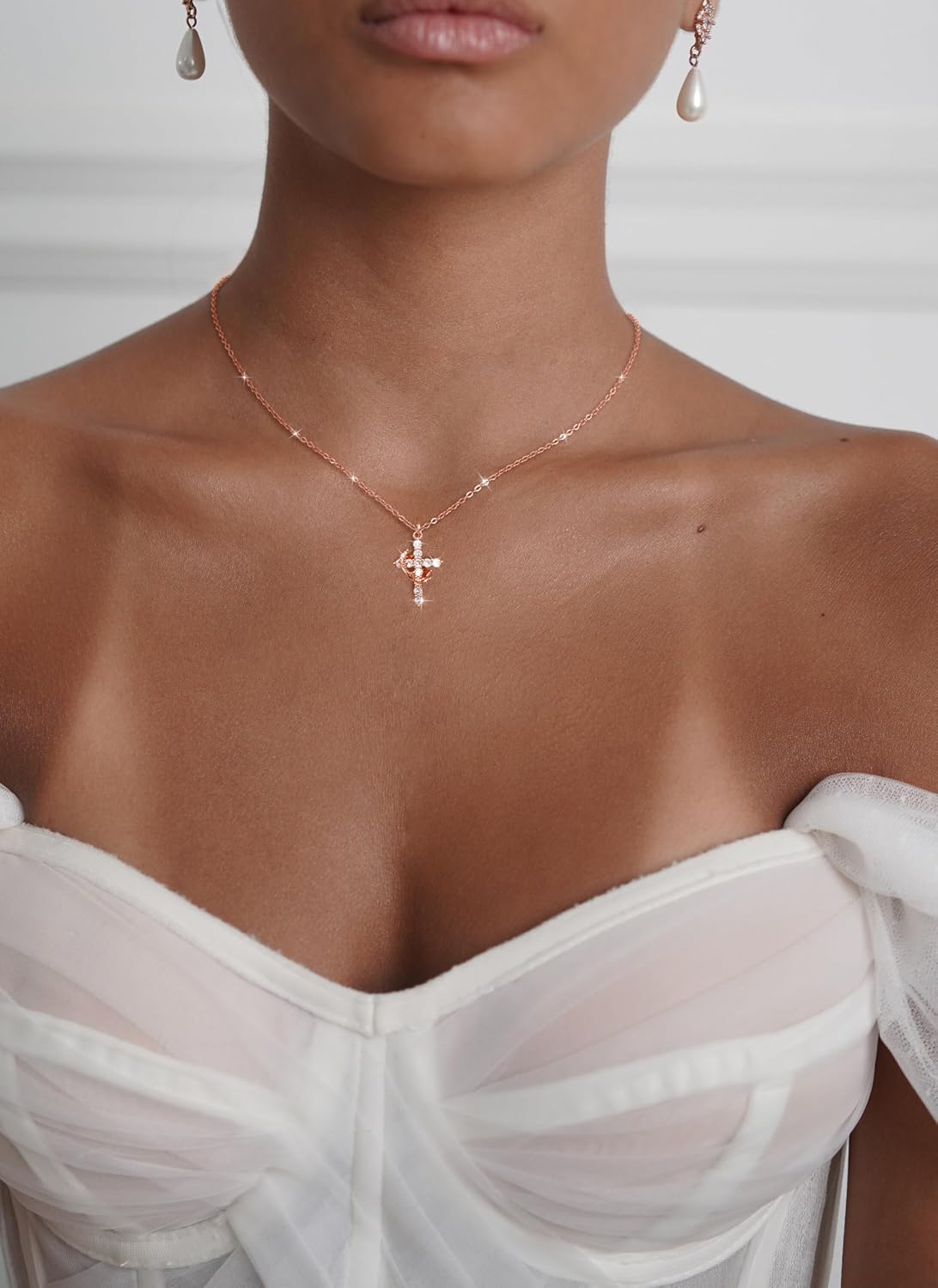 NECOCY Regalos de Pascua, collares mejorados con cruz de corona par...