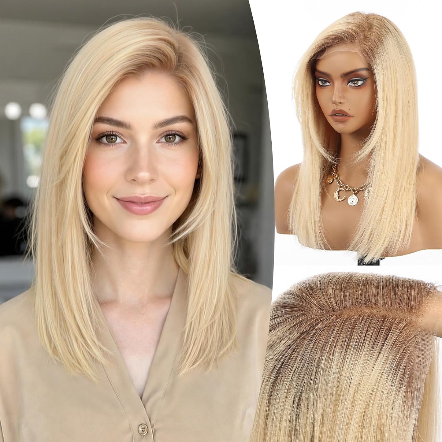 Wear but free KKU Pelucas de cabello 100% humano para mujer, peluca...
