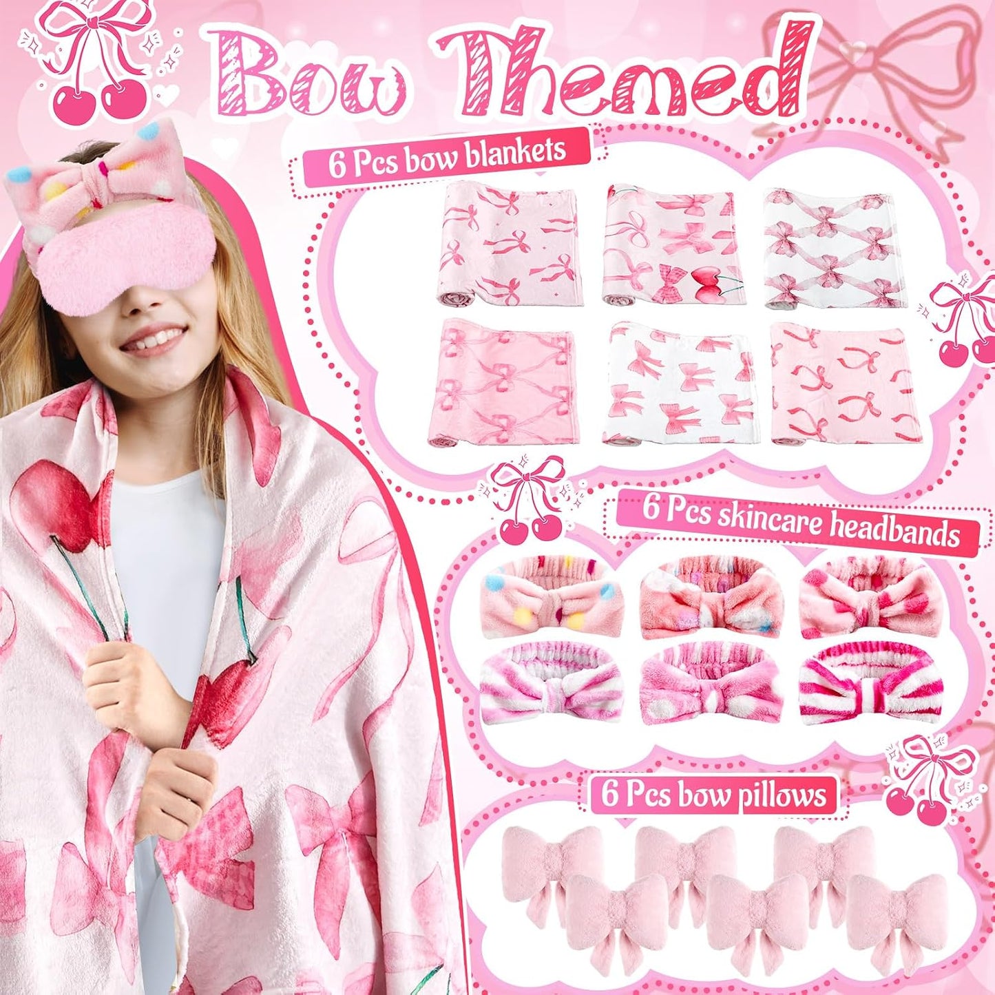 Fanfanwin 36 piezas de suministros de fiesta de pijamas para niñas,...