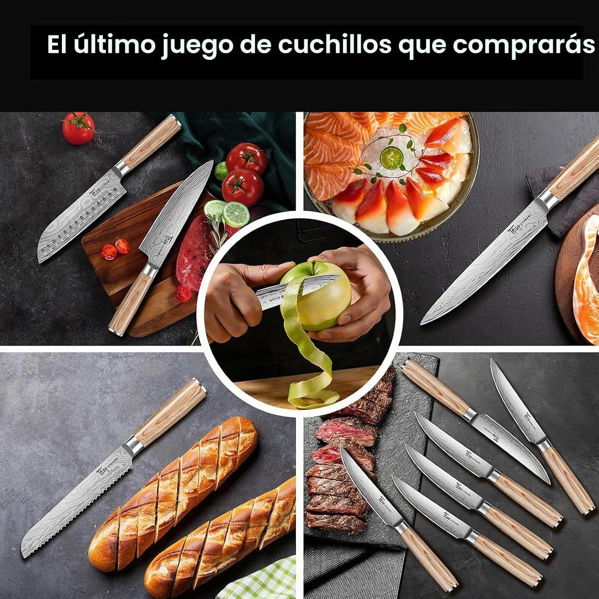 SYOKAMI 2026 - Juego de cuchillos de cocina japoneses con bloque es...