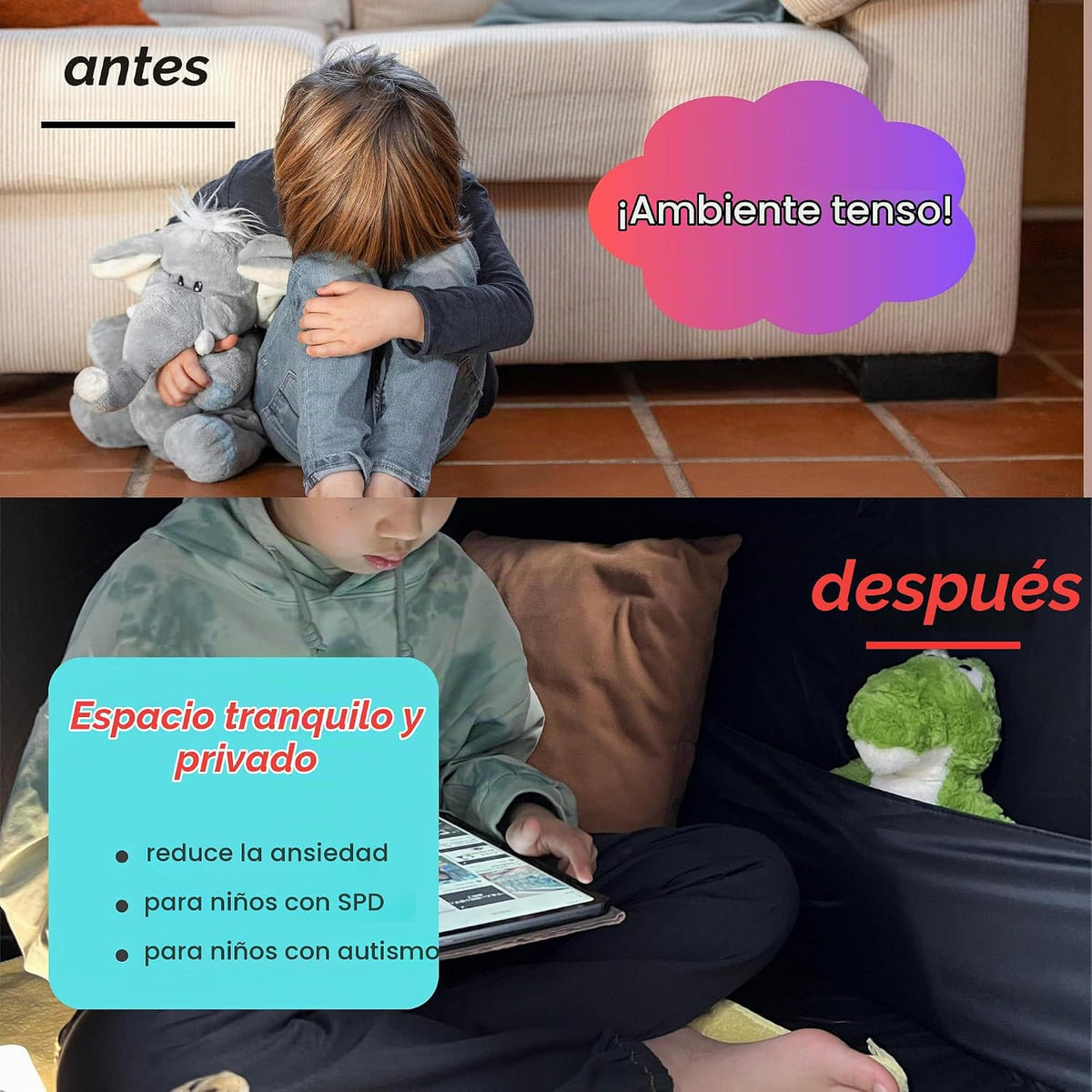 lukidoki Tienda de campaña sensorial para niños y adultos con certi...