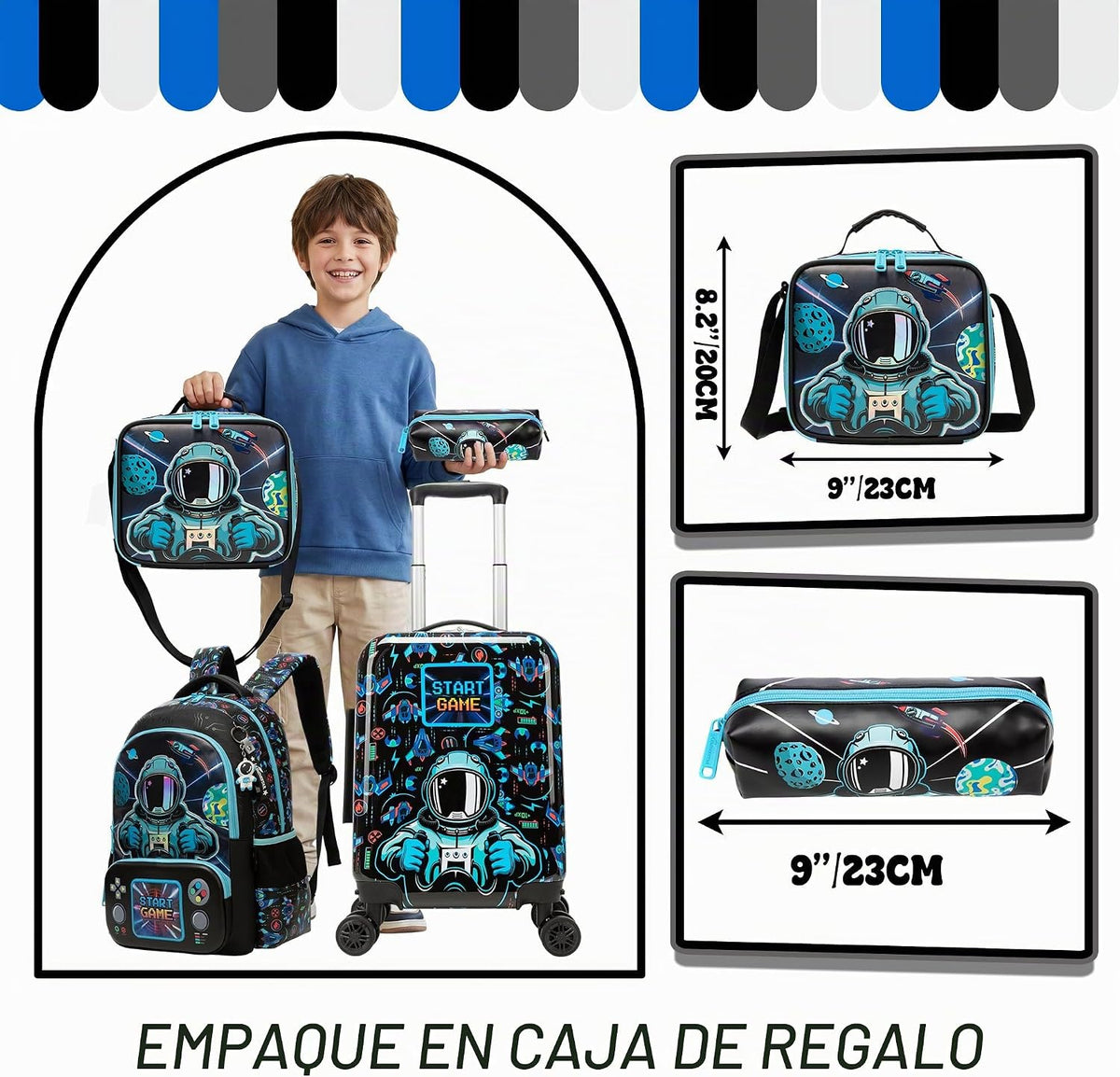 Homskiii Juego de maletas para niños, 5 piezas, equipaje rígido de...