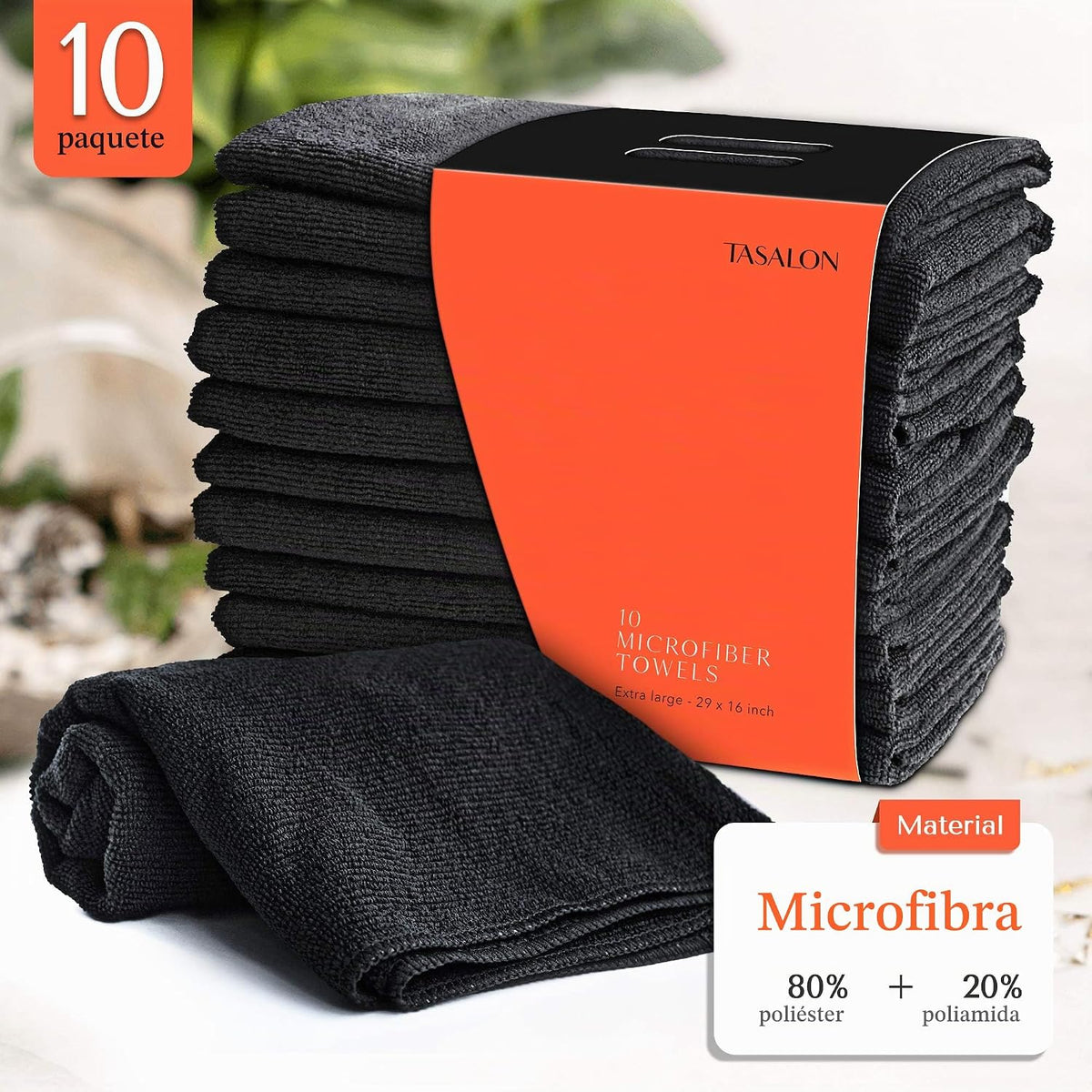 TASALON Toalla de microfibra para el pelo para salón, paquete de 10...