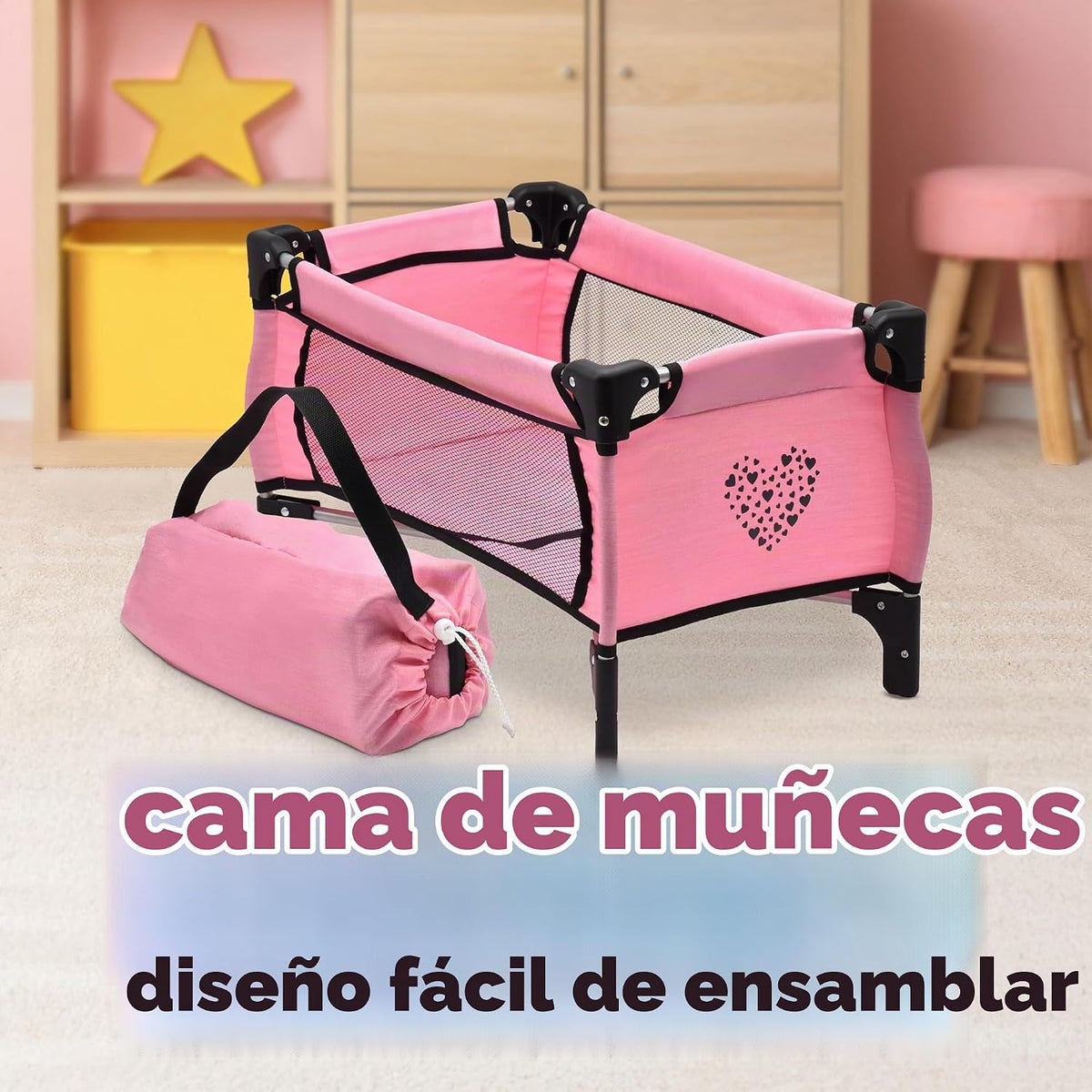 Dolls To Play Juego de cochecito para muñeca bebé y asiento de guar...