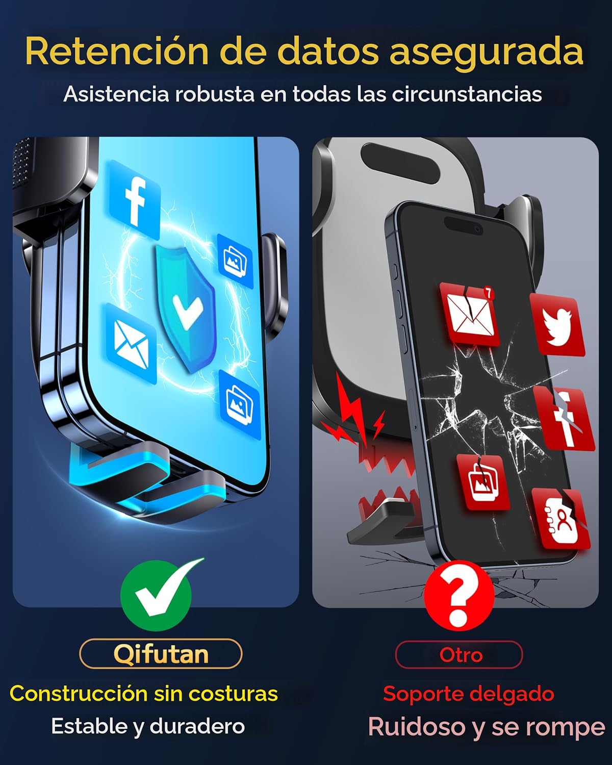 Qifutan Soportes de teléfono para tu coche con soporte de teléfono...