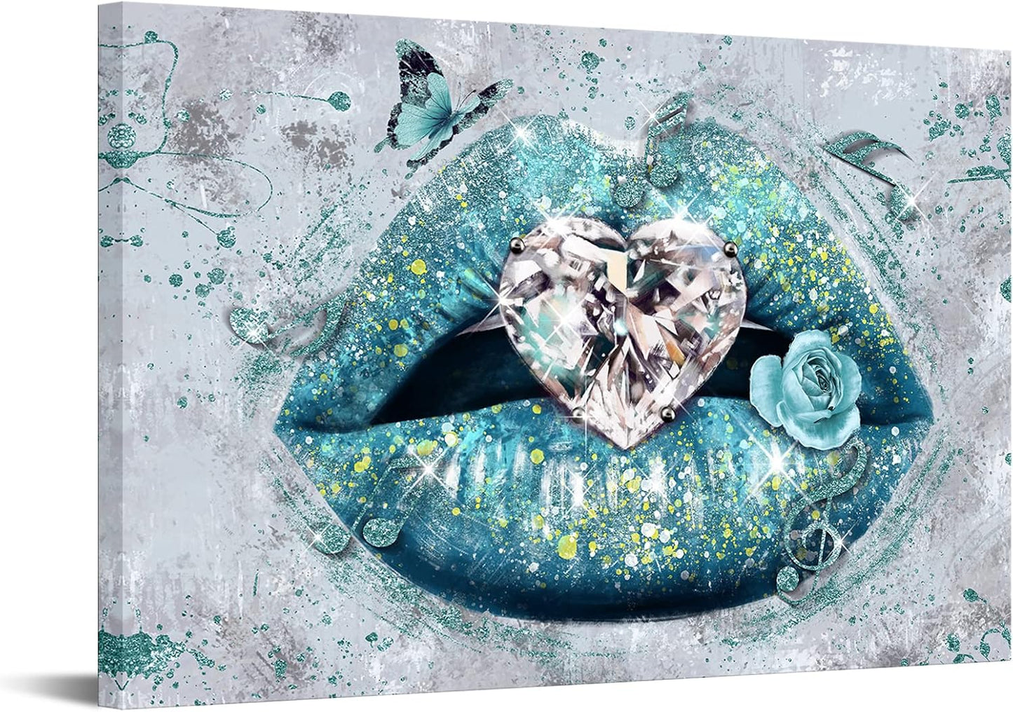 OuElegent Lienzo decorativo para pared con diseño de labios para mu...