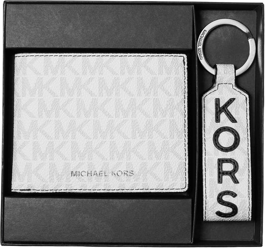 Michael Kors Malone Billetera delgada de dos pliegues y llavero, co...