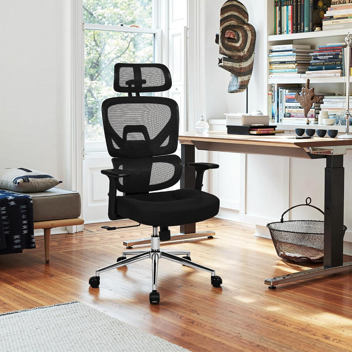 VECELO Silla de oficina ergonómica de respaldo alto, silla de escri...