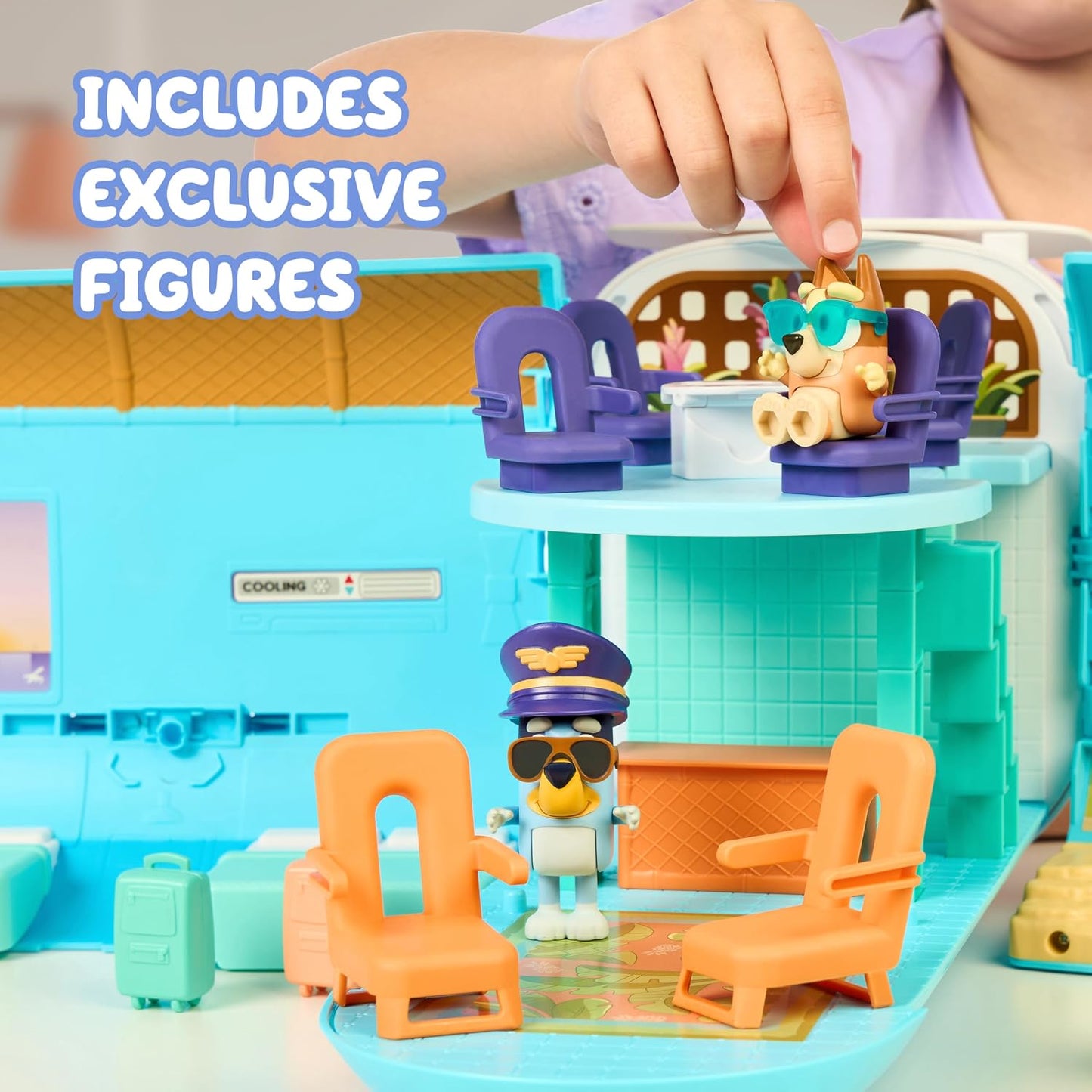 Bluey Juguetes de avión transformables 3 en 1 para niños, resort y...