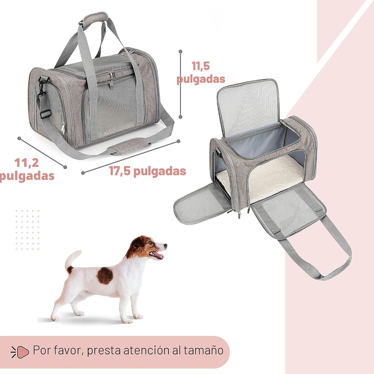 Mr. Pen - Transportador para mascotas, 17.5 x 11.2 x 11.5 pulgadas,...