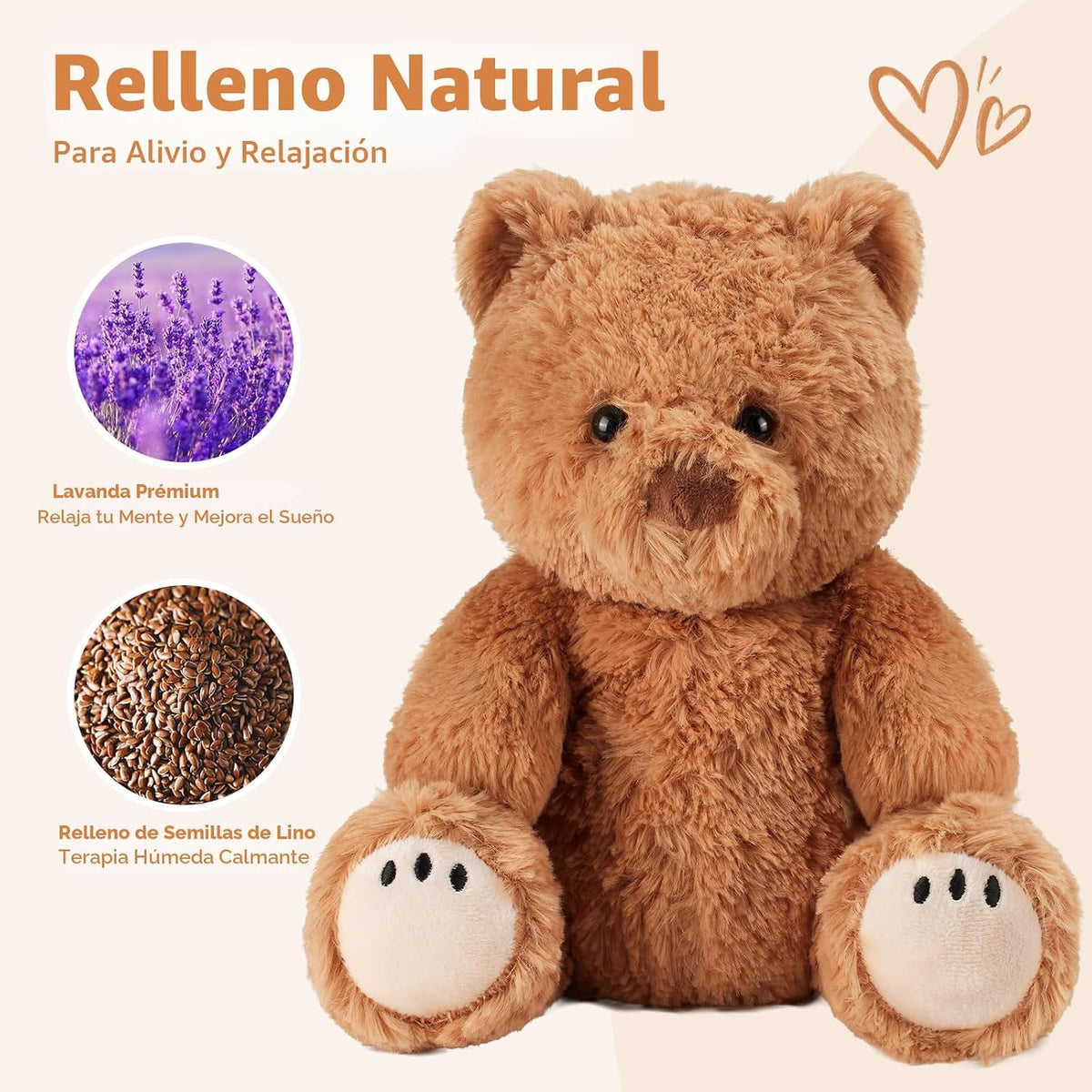 Oso de peluche para microondas, juguetes de peluche calentables y r...