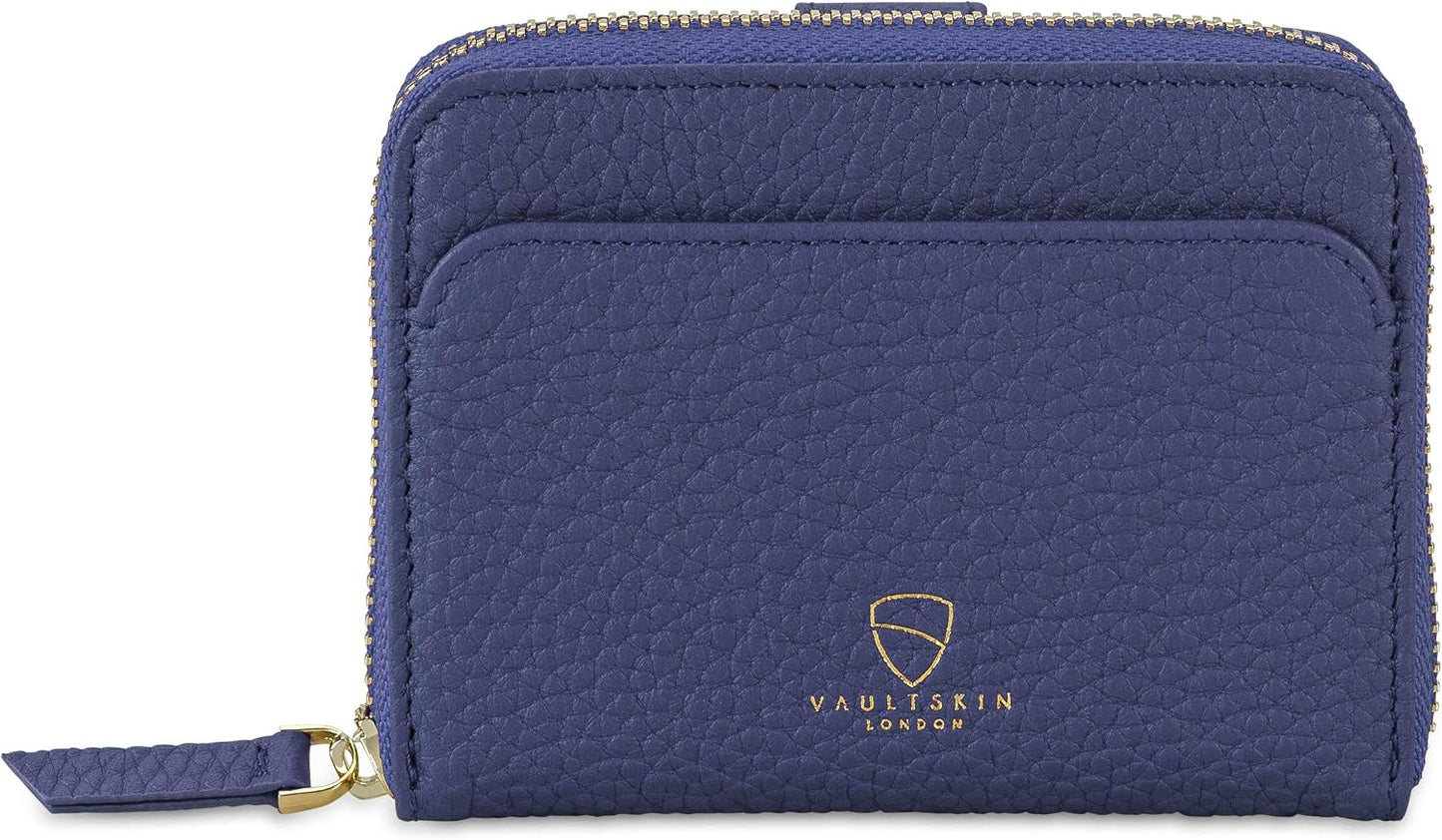 Vaultskin Cartera pequeña para mujer, tarjetero de cuero con bloque...