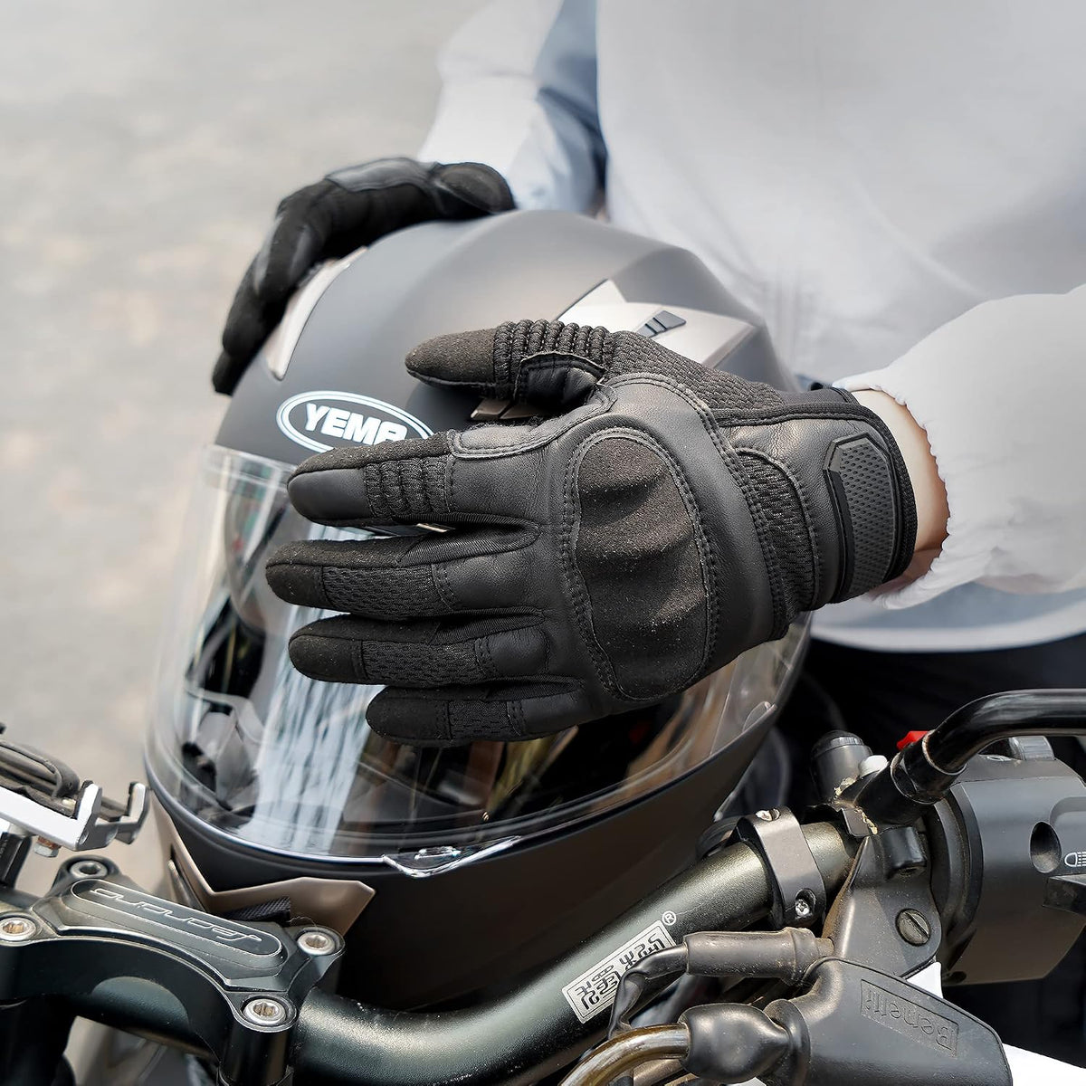 AXBXCX Guantes de motocicleta para hombre, máxima protección, aptos...