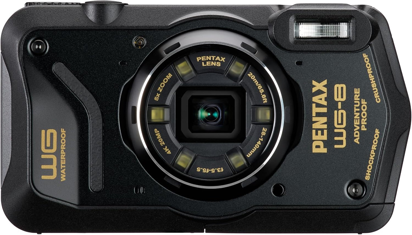 PENTAX WG-8 - Cámara de aventura negra para todo tipo de clima, con...