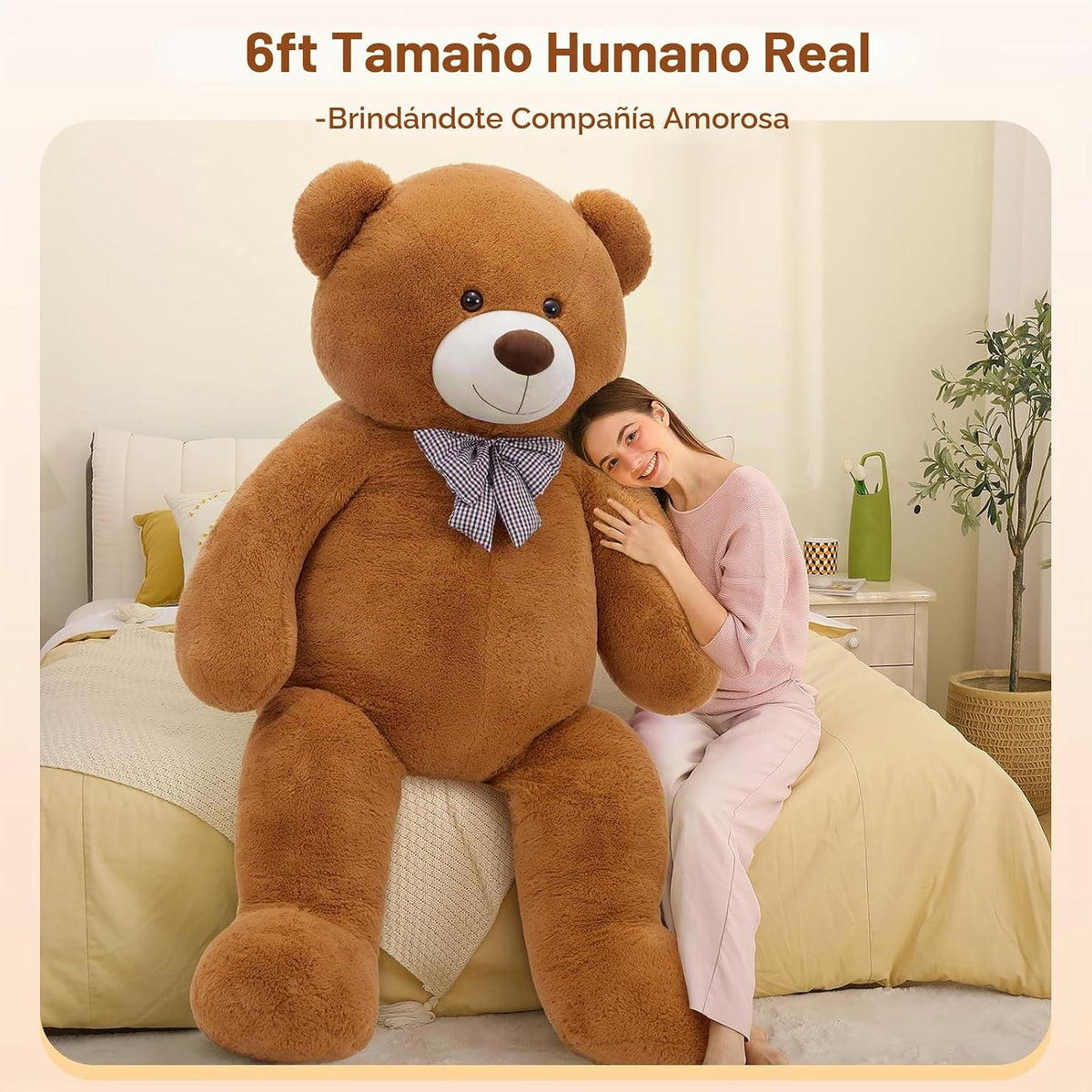 MaoGoLan Oso de peluche gigante de 6 pies de alto, marrón oscuro, t...