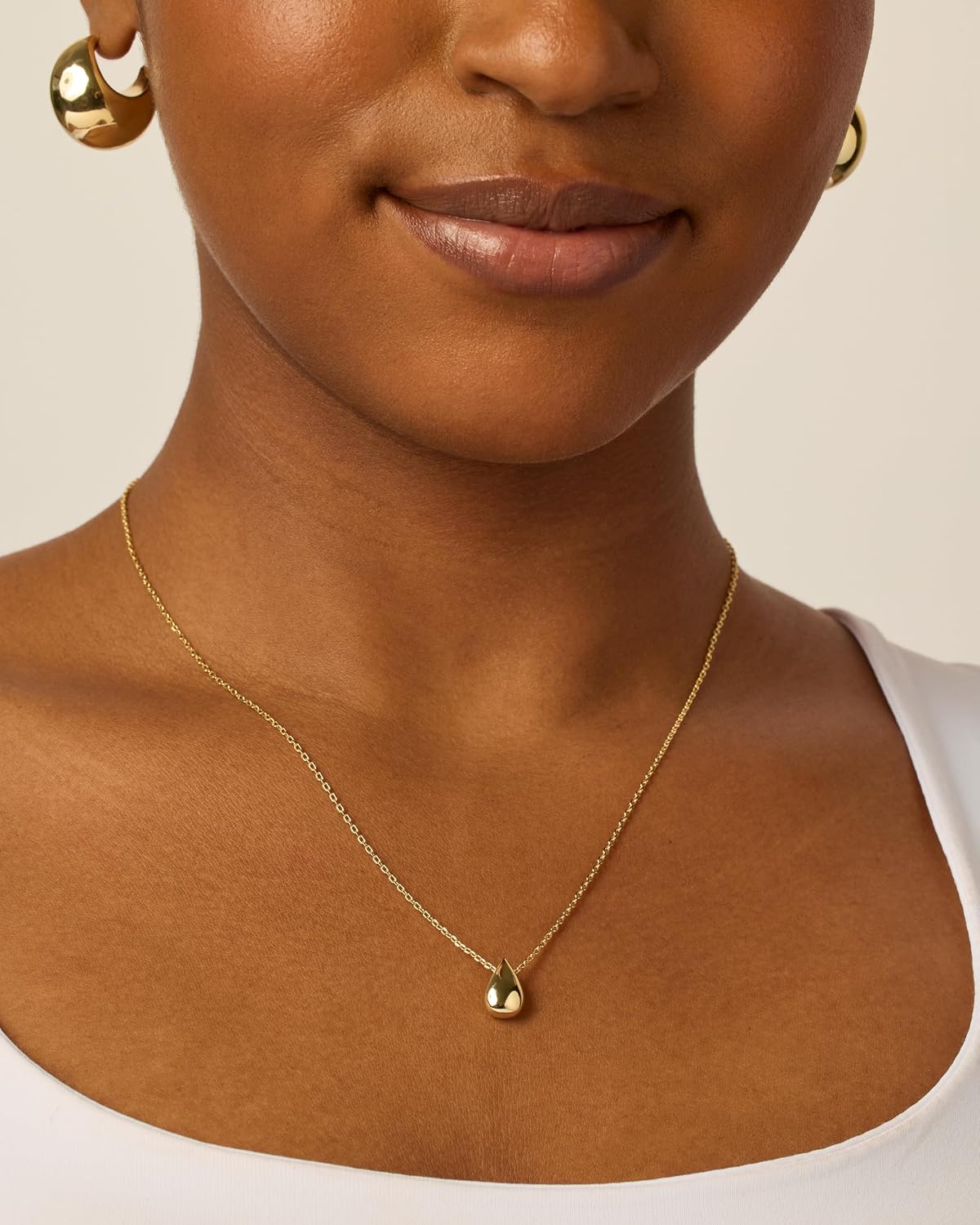 PAVOI - Collar con colgante delicado chapado en oro de 14 quilates...