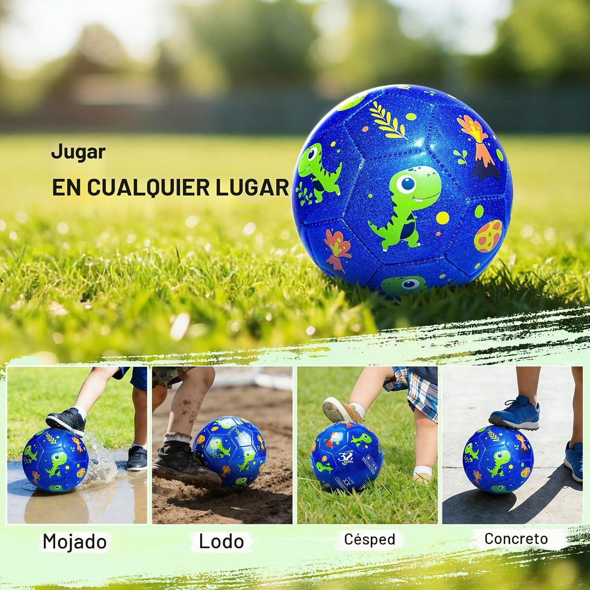 Richball Balón de fútbol para niños pequeños, pelota de fútbol para...