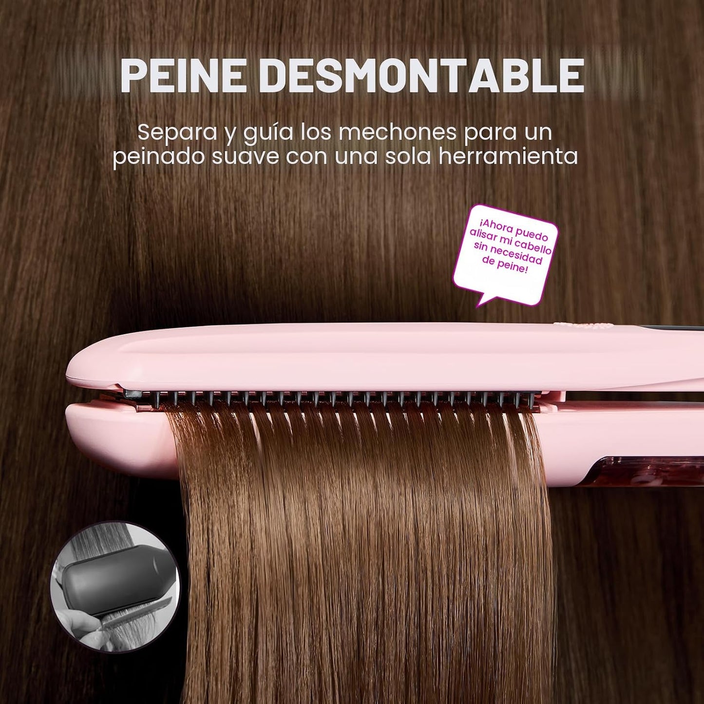 Wavytalk - Plancha de vapor para menos daño por calor, plancha plan...