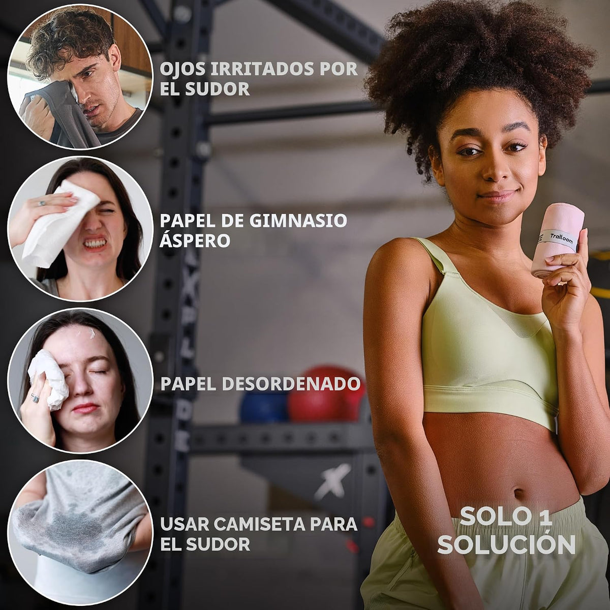 Trailoom Toallas de gimnasio de microfibra, de secado rápido, altam...