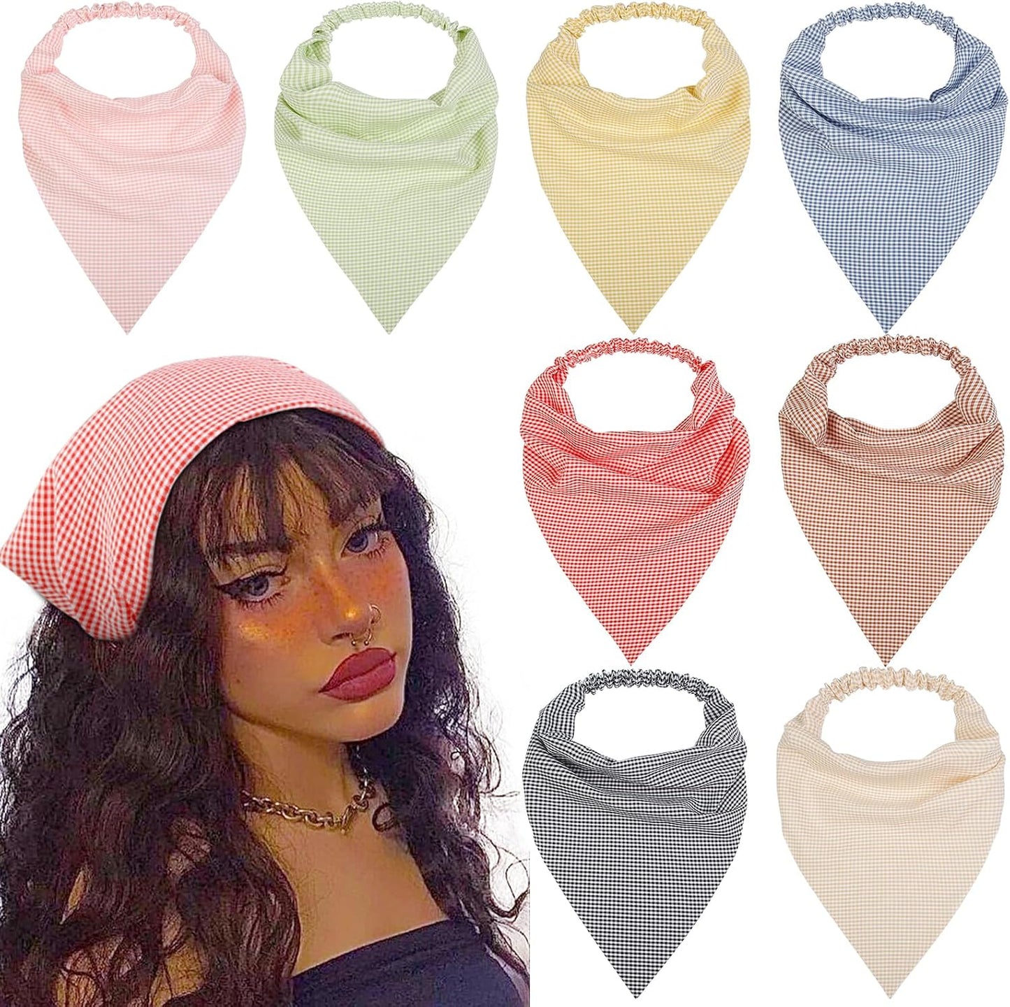 WOVOWOVO 8 unidades de diademas y bufandas para el cabello para muj...