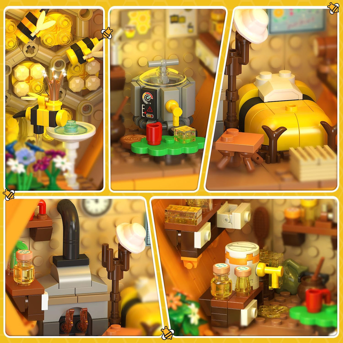 INSOON Bee House - Juego de construcción con luces para adultos, ki...