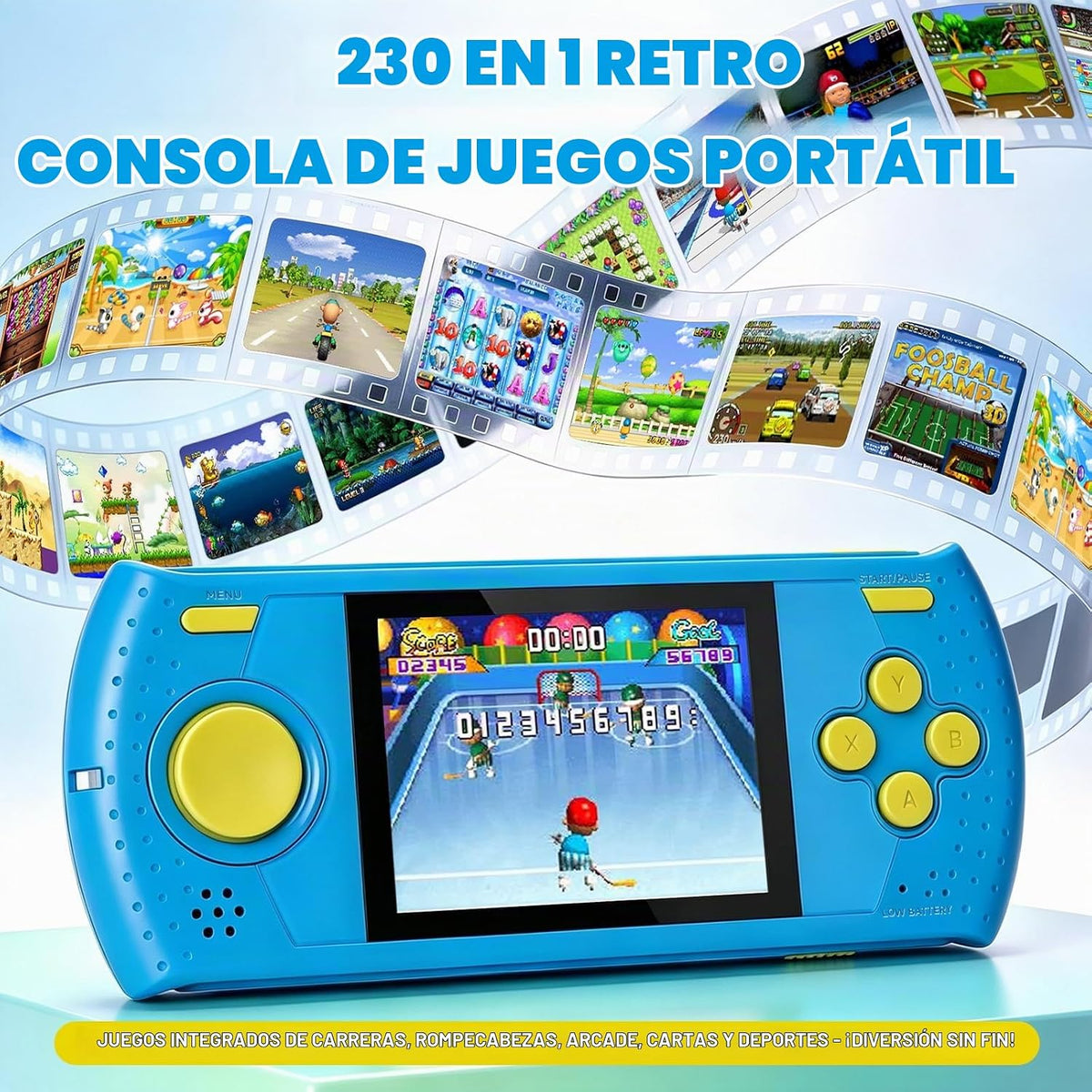 Juego de mano para niños, reproductor de videojuegos portátil con 2...