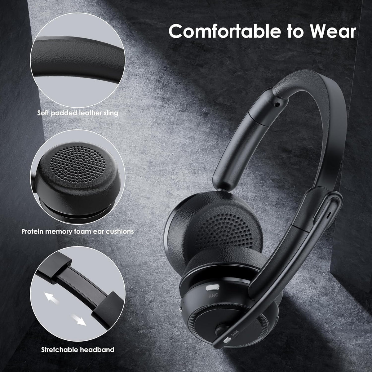 Auriculares inalámbricos Angteela con ANC y ENC, auriculares Blueto...