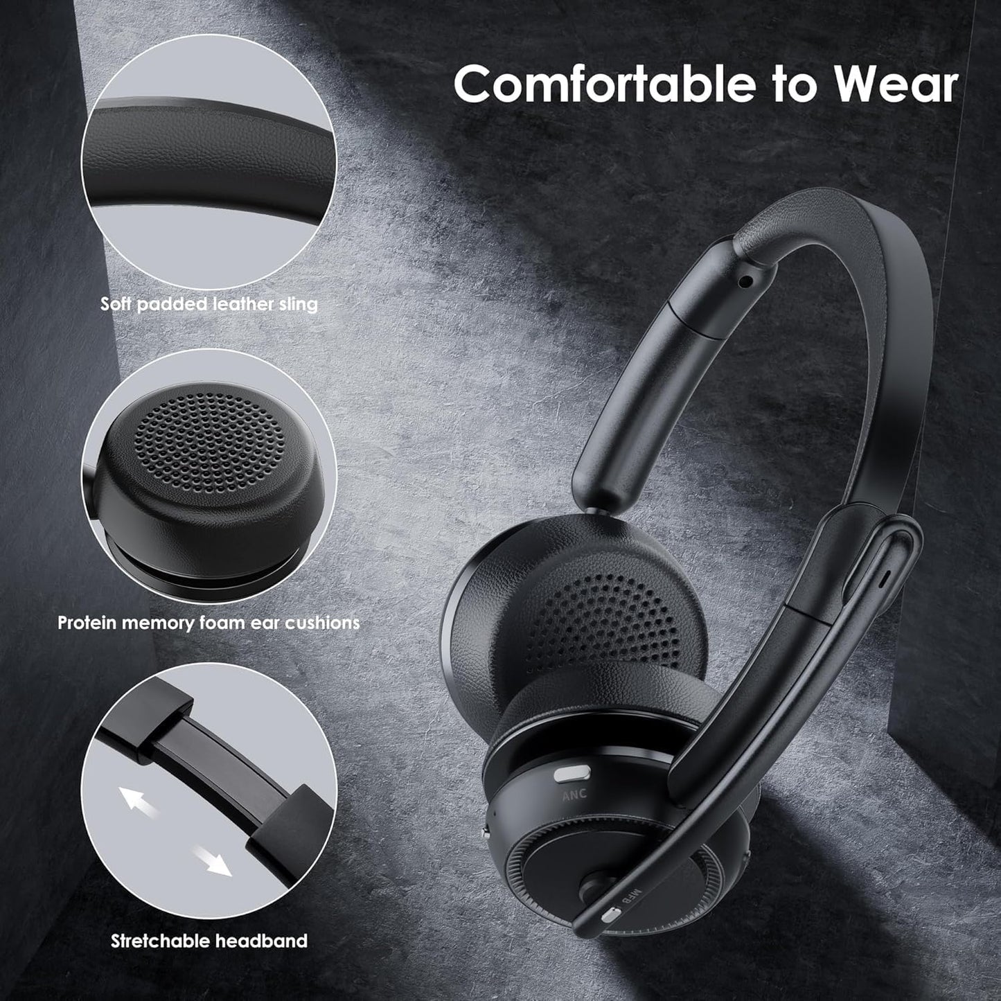 Auriculares inalámbricos Angteela con ANC y ENC, auriculares Blueto...