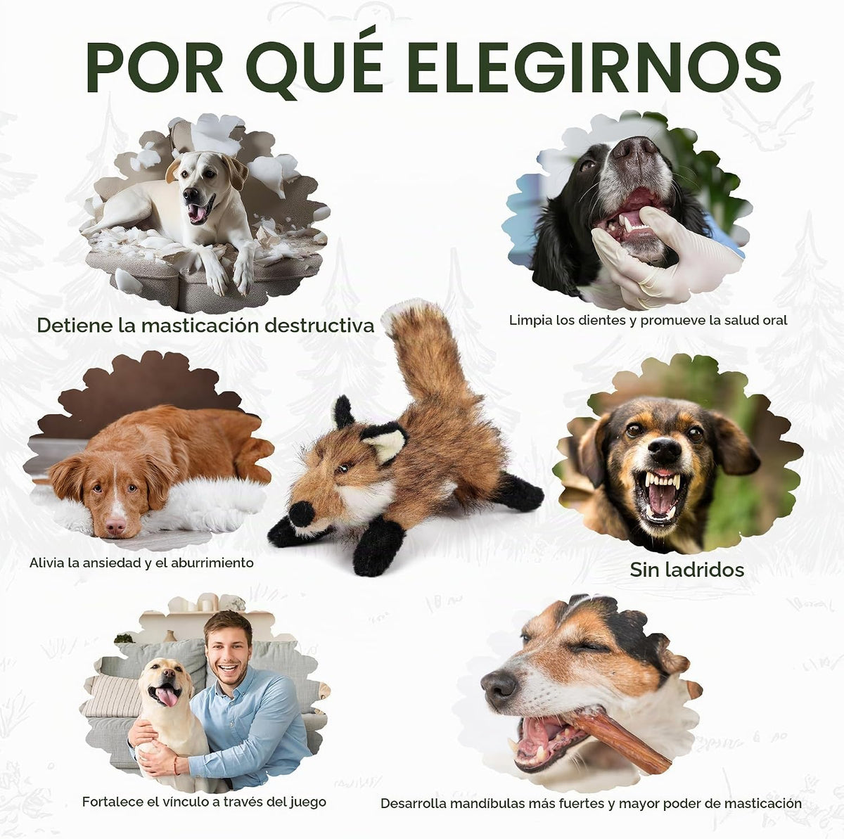 ALL FOR PAWS Juguete con sonido de zorro para perro, juguete de zor...