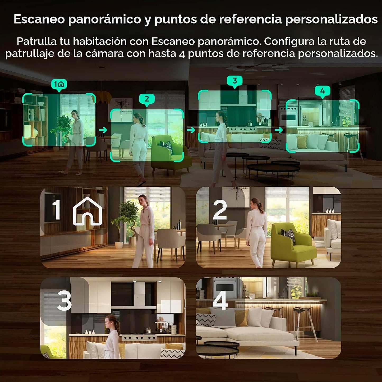 WYZE Duo Cam Pan, paquete de 2 unidades, para interiores y exterior...