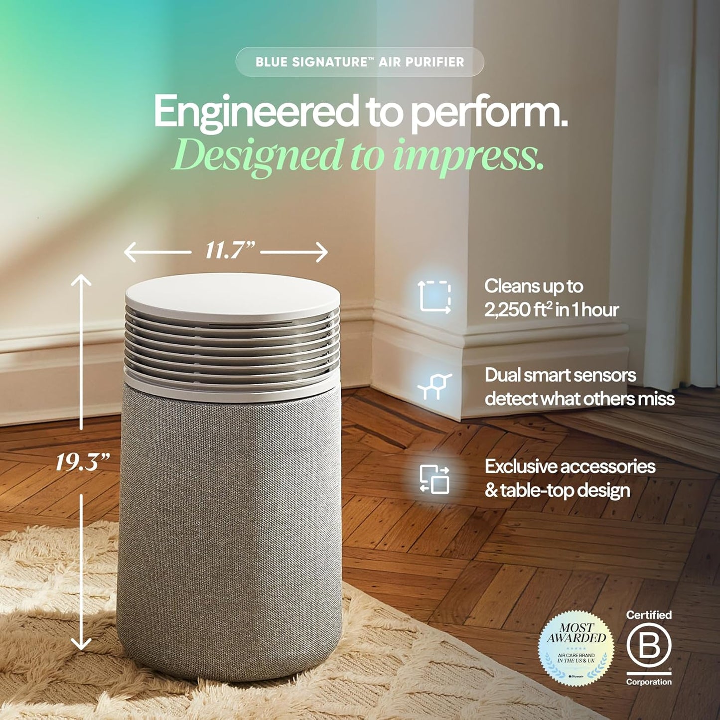 BLUEAIR Blue Signature SP3i - Purificador de aire para habitaciones...