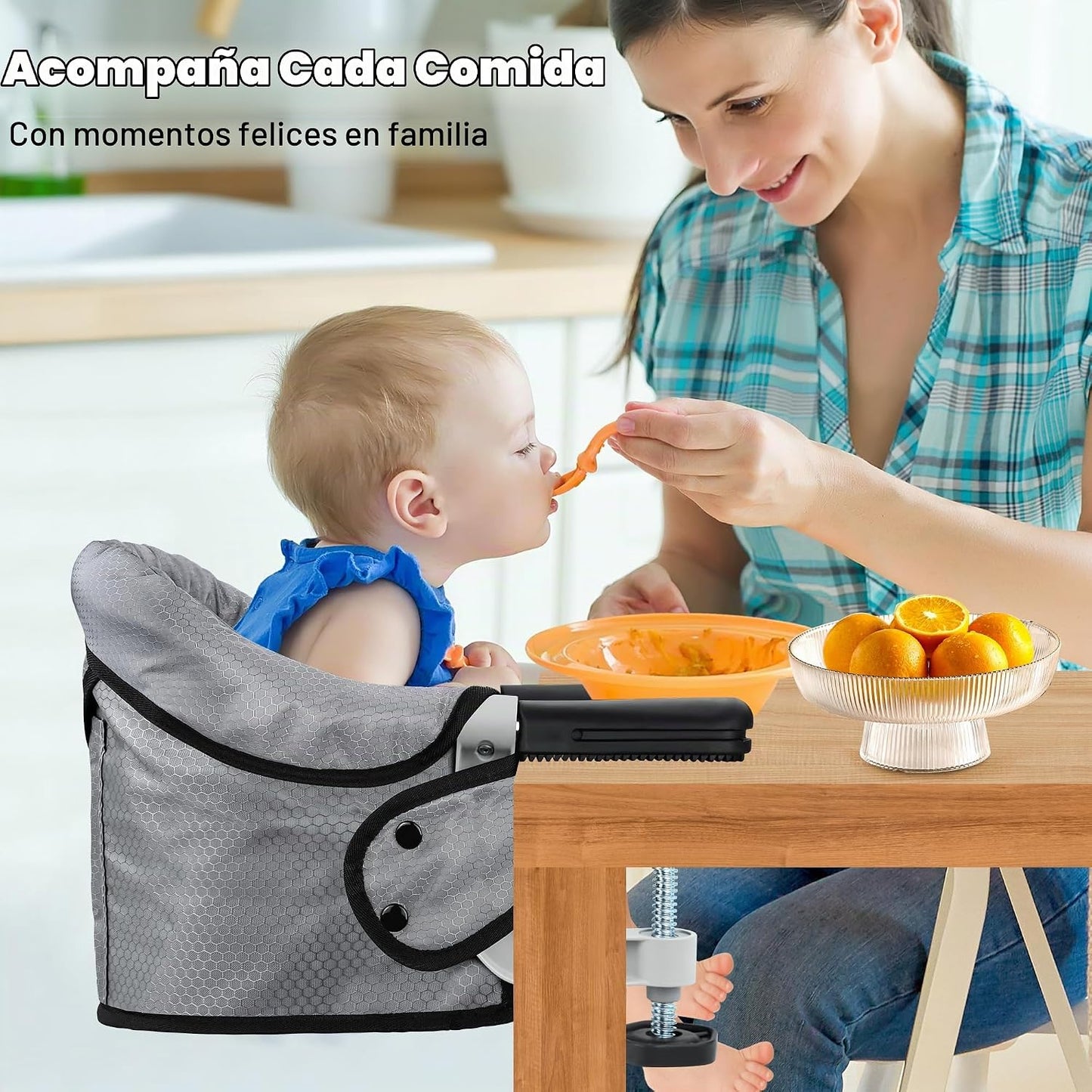 Toogel Silla alta de gancho, silla alta portátil para bebé, asiento...