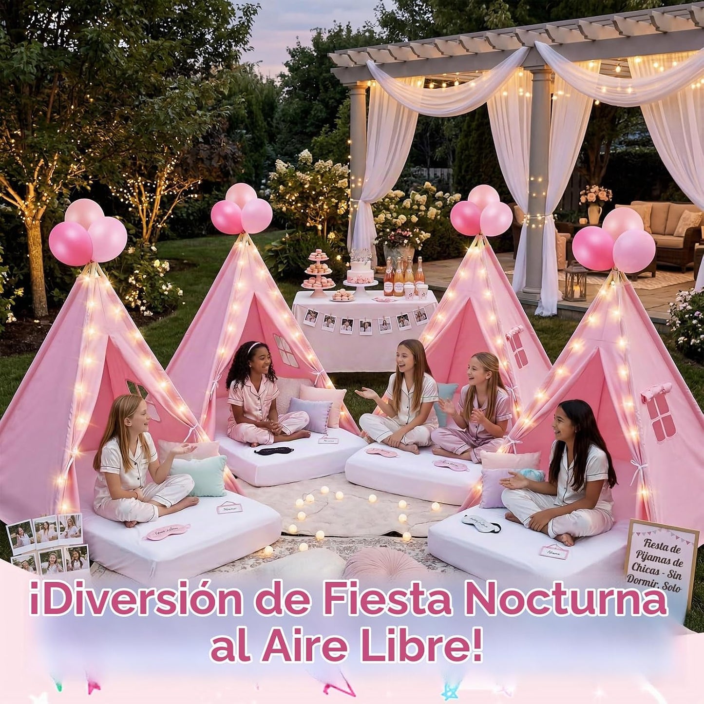 Lemosae - Paquete de 6 tiendas de campaña tipo tipi para niños con...