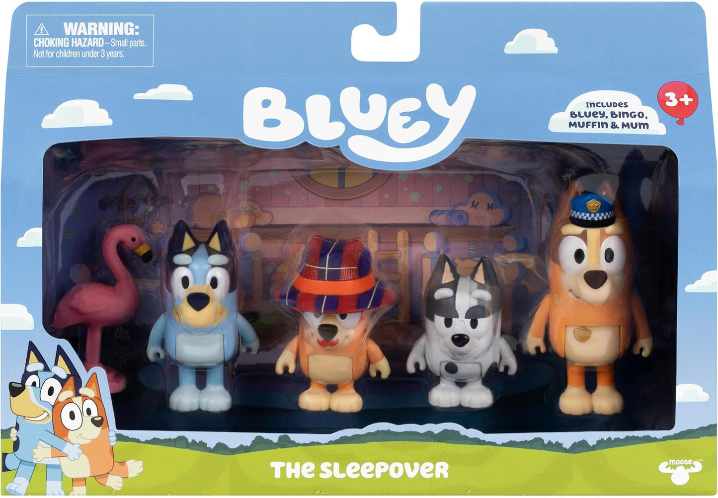 Bluey Paquete de 4 figuras The Sleepover, juguetes con temática de...