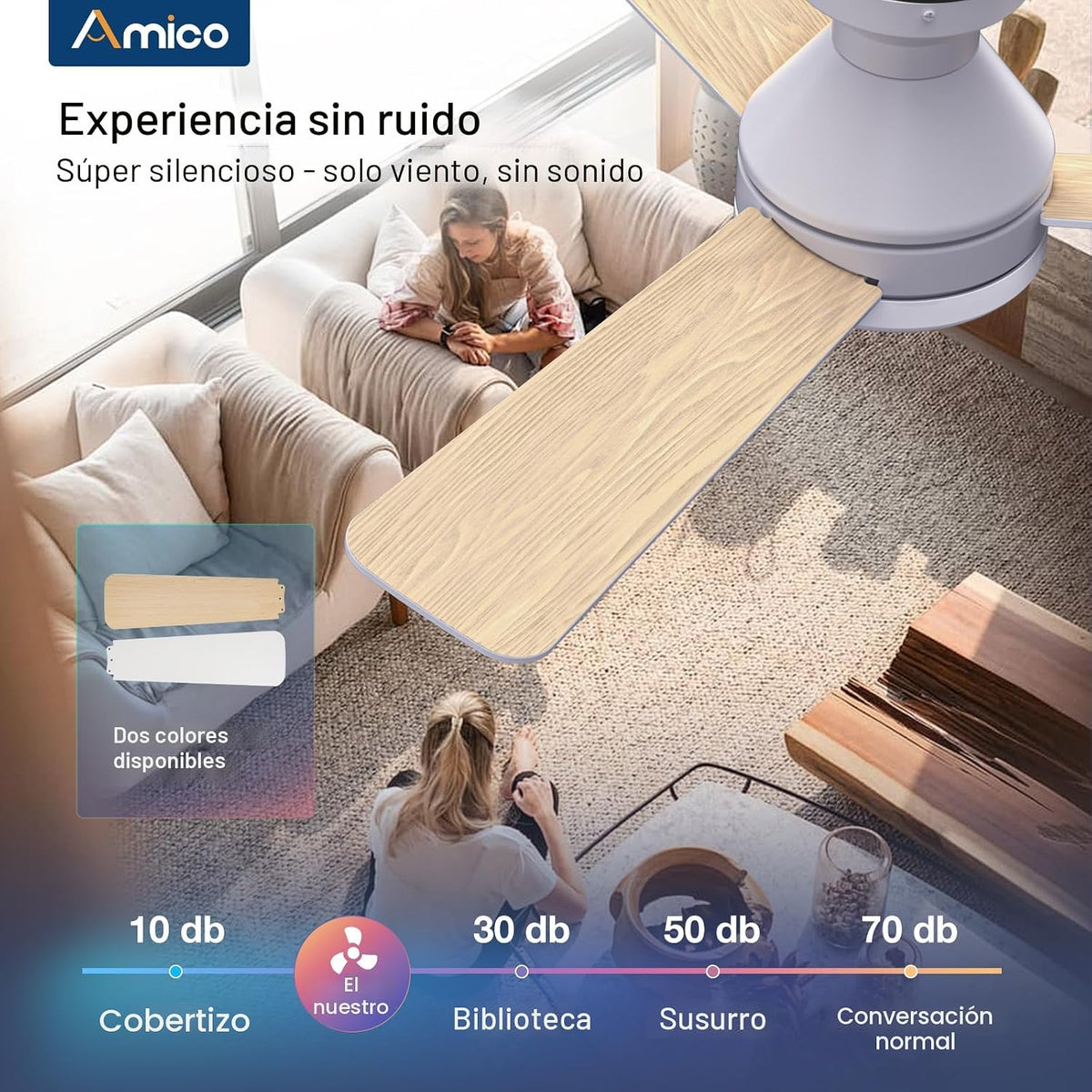 Ventiladores de techo Amico con luces, ventilador de techo de 42 pu...