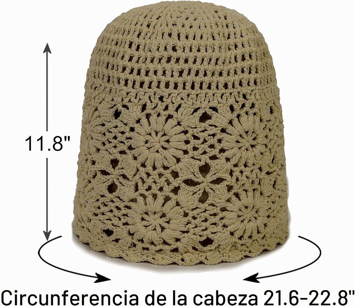 sy soul young Gorro de algodón de ganchillo para mujer, suave y hol...