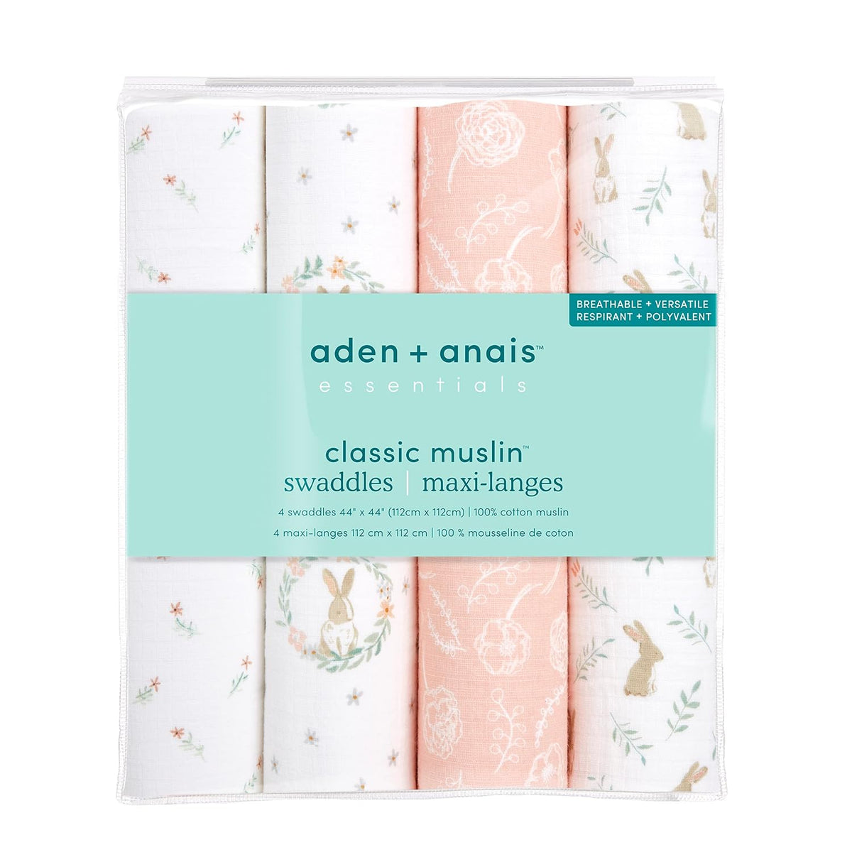 aden + anais Essentials - Mantas de muselina para bebés niñas y niñ...