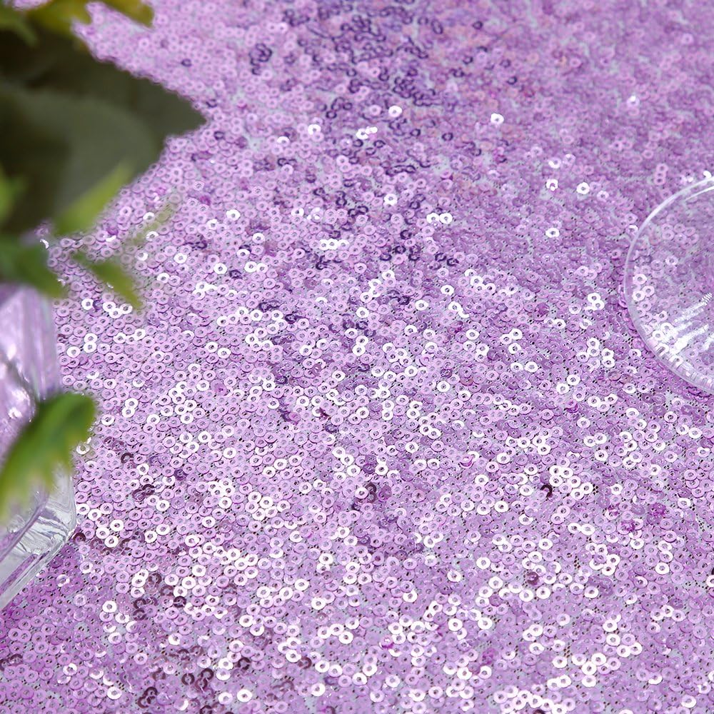 B-COOL Mantel de lentejuelas de lavanda, color lila, mantel de lent...